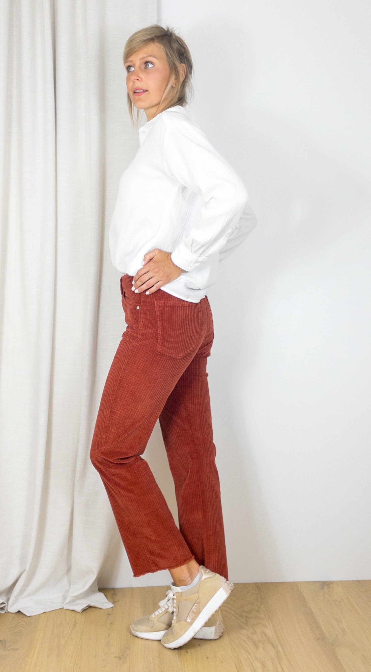 PANTALON EVASE EN VELOURS SALOME BIG CORD DENIM STUDIO PAPRIKA