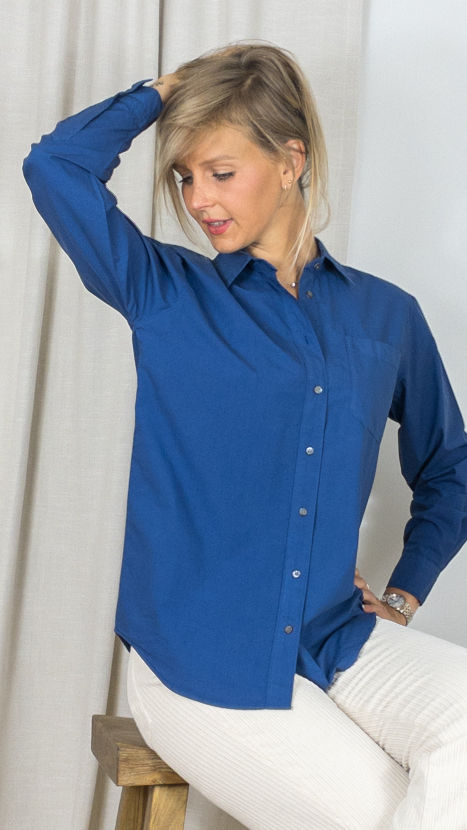 CHEMISE BASE EN POPELINE DE COTON 605BACJ COVER HARTFORD JEANS