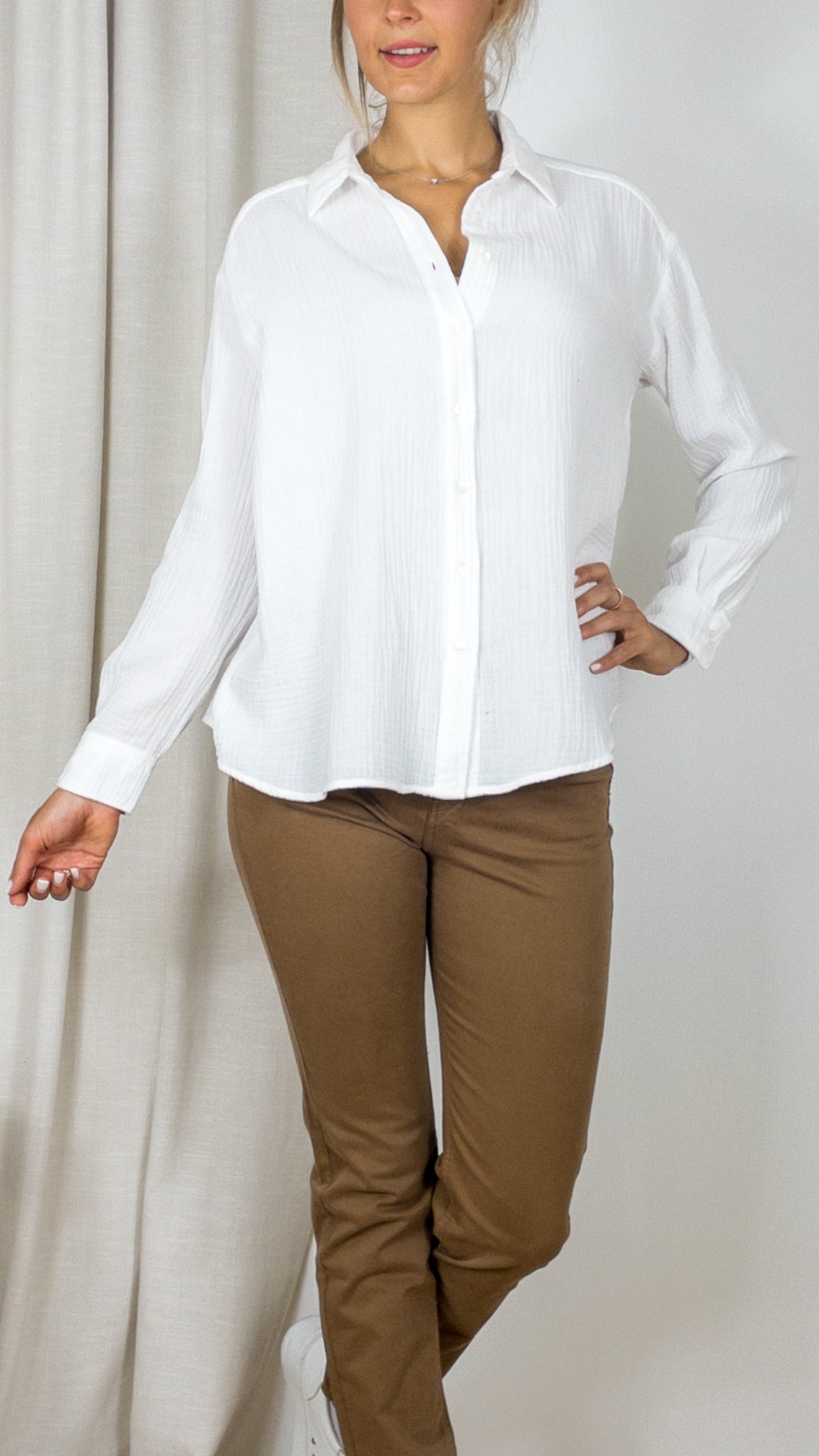 CHEMISE DROITE EN GAZE DE COTON CINEMA 605BACD HARTFORD NACRE