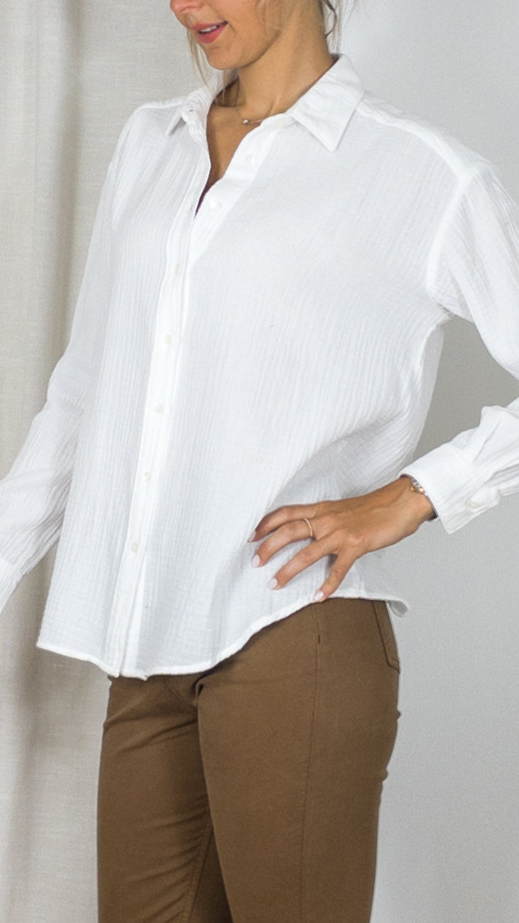 CHEMISE DROITE EN GAZE DE COTON CINEMA 605BACD HARTFORD NACRE