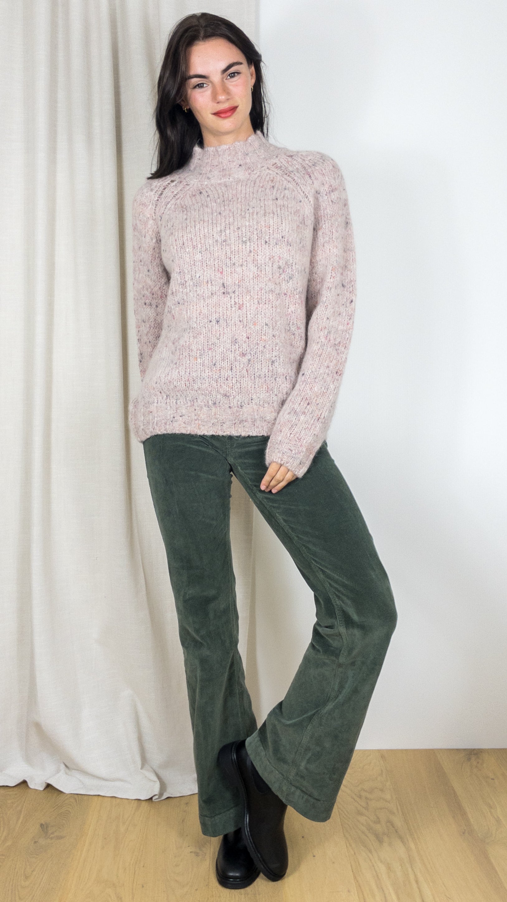 PULL COL MONTANT MOHAIR ET ALPAGA HARTFORD MYASA POUDRE NATUREL