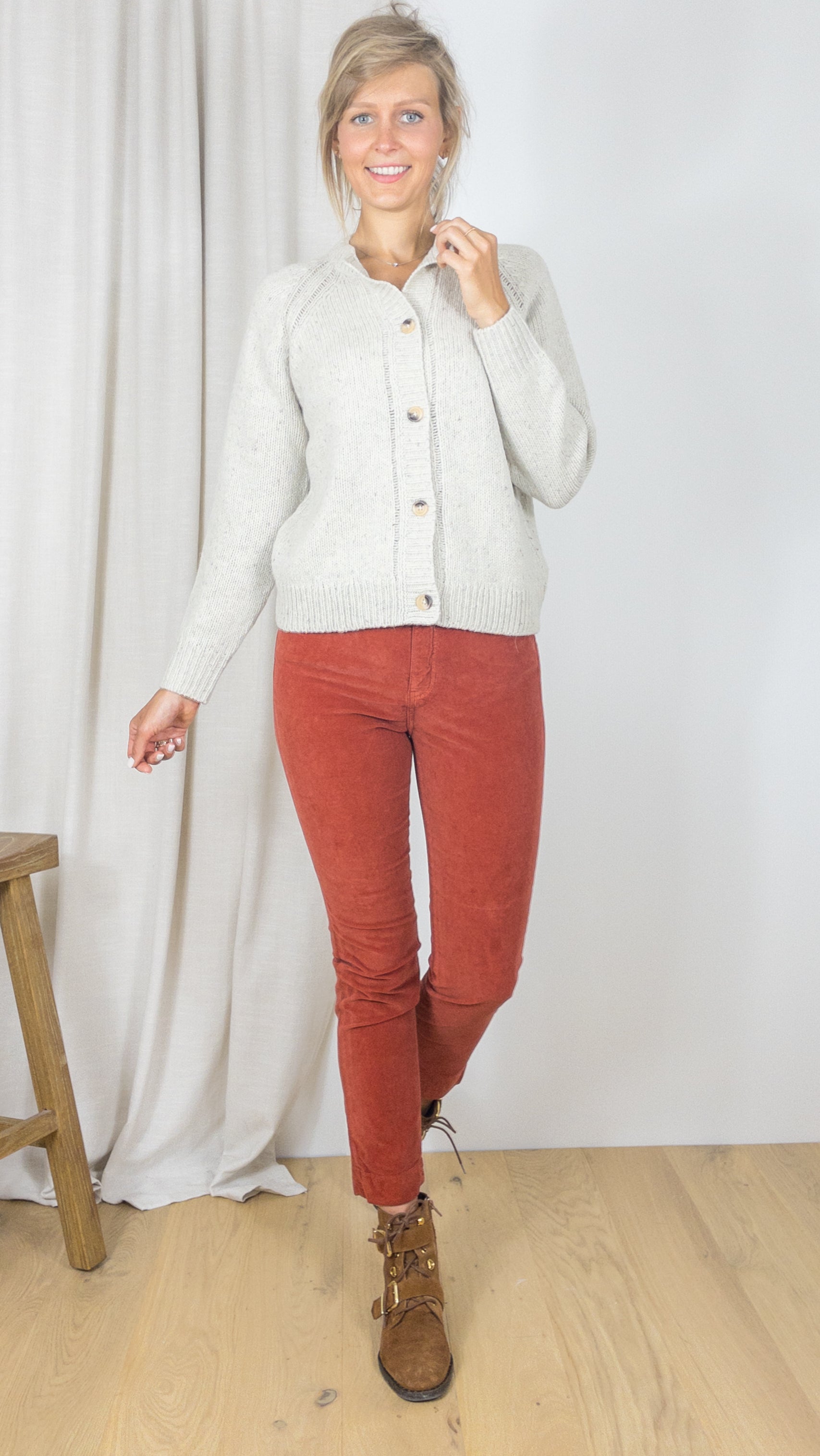 CARDIGAN EN MAILLE CHINEE MESMER HARTFORD ECRU