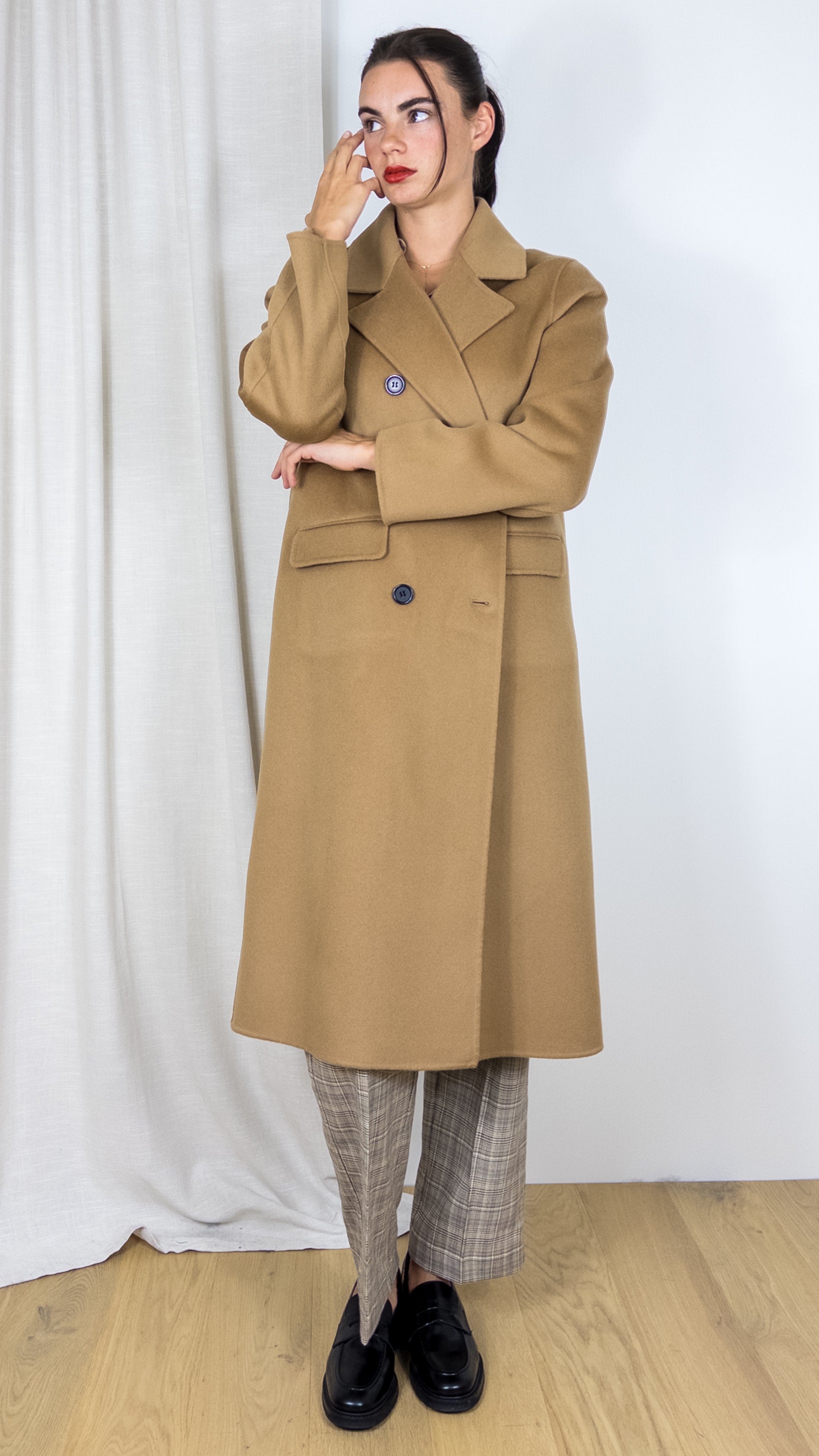 MANTEAU DROIT LOU2310 LOU ANDREA CAMEL