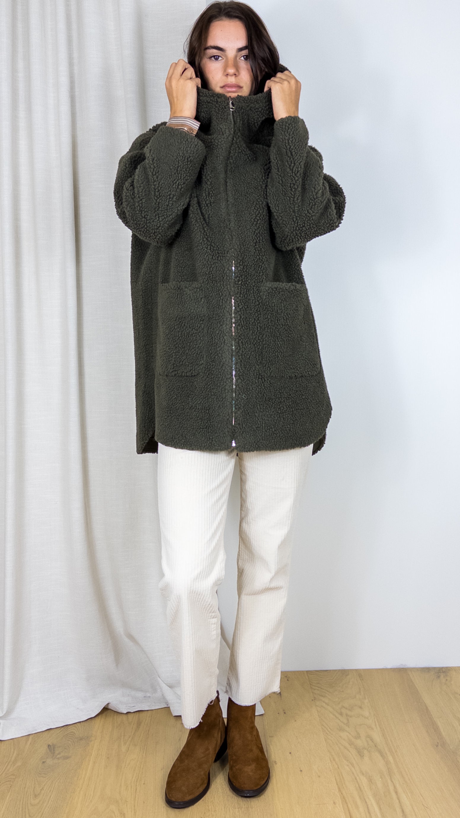 MANTEAU REVERSIBLE AVI MONT LOU ANDREA KAKI