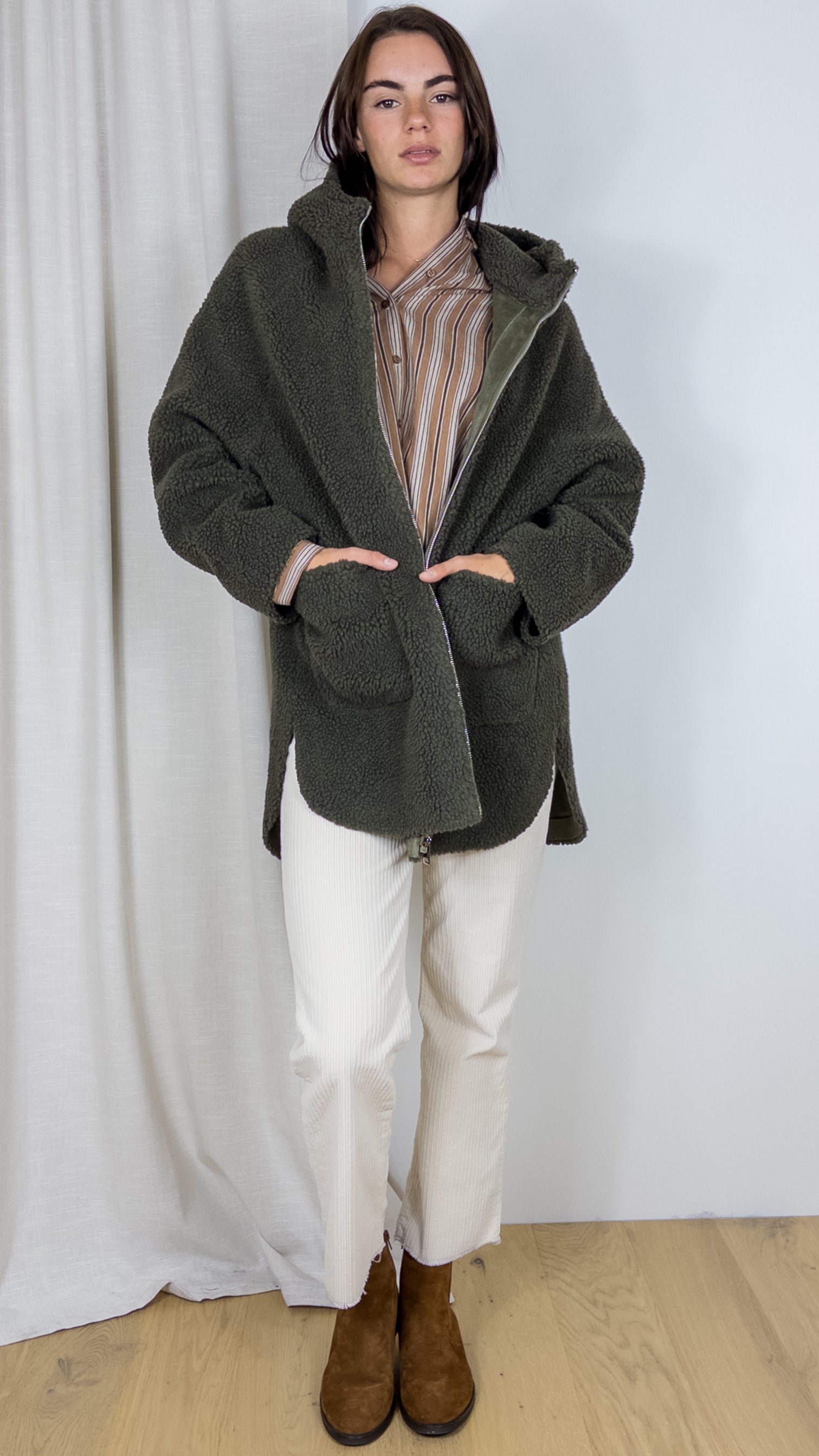 MANTEAU REVERSIBLE AVI MONT LOU ANDREA KAKI