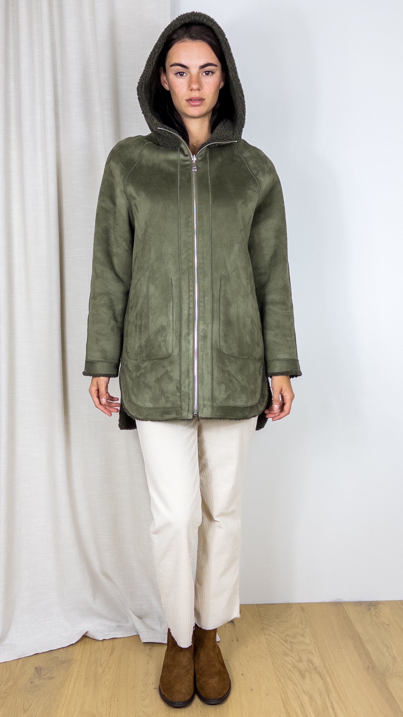 MANTEAU REVERSIBLE AVI MONT LOU ANDREA KAKI