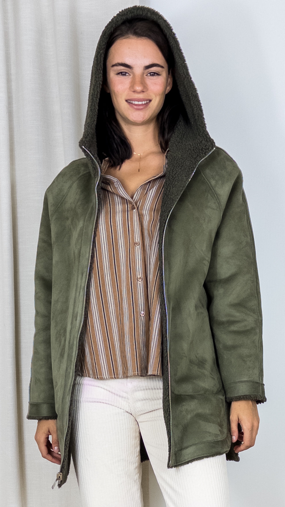 MANTEAU REVERSIBLE AVI MONT LOU ANDREA KAKI