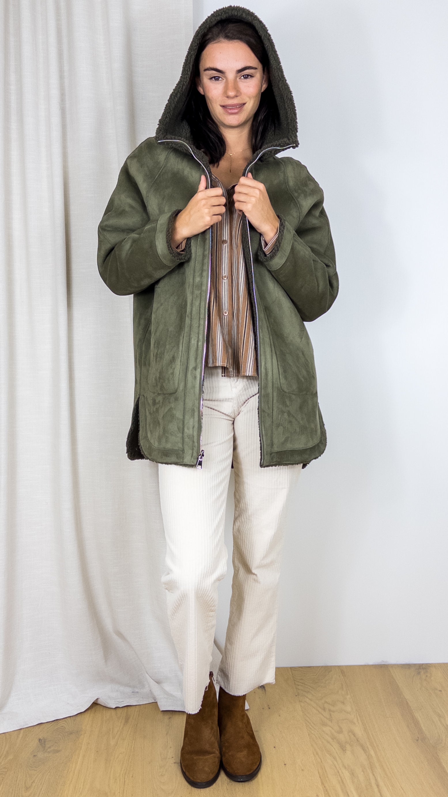 MANTEAU REVERSIBLE AVI MONT LOU ANDREA KAKI