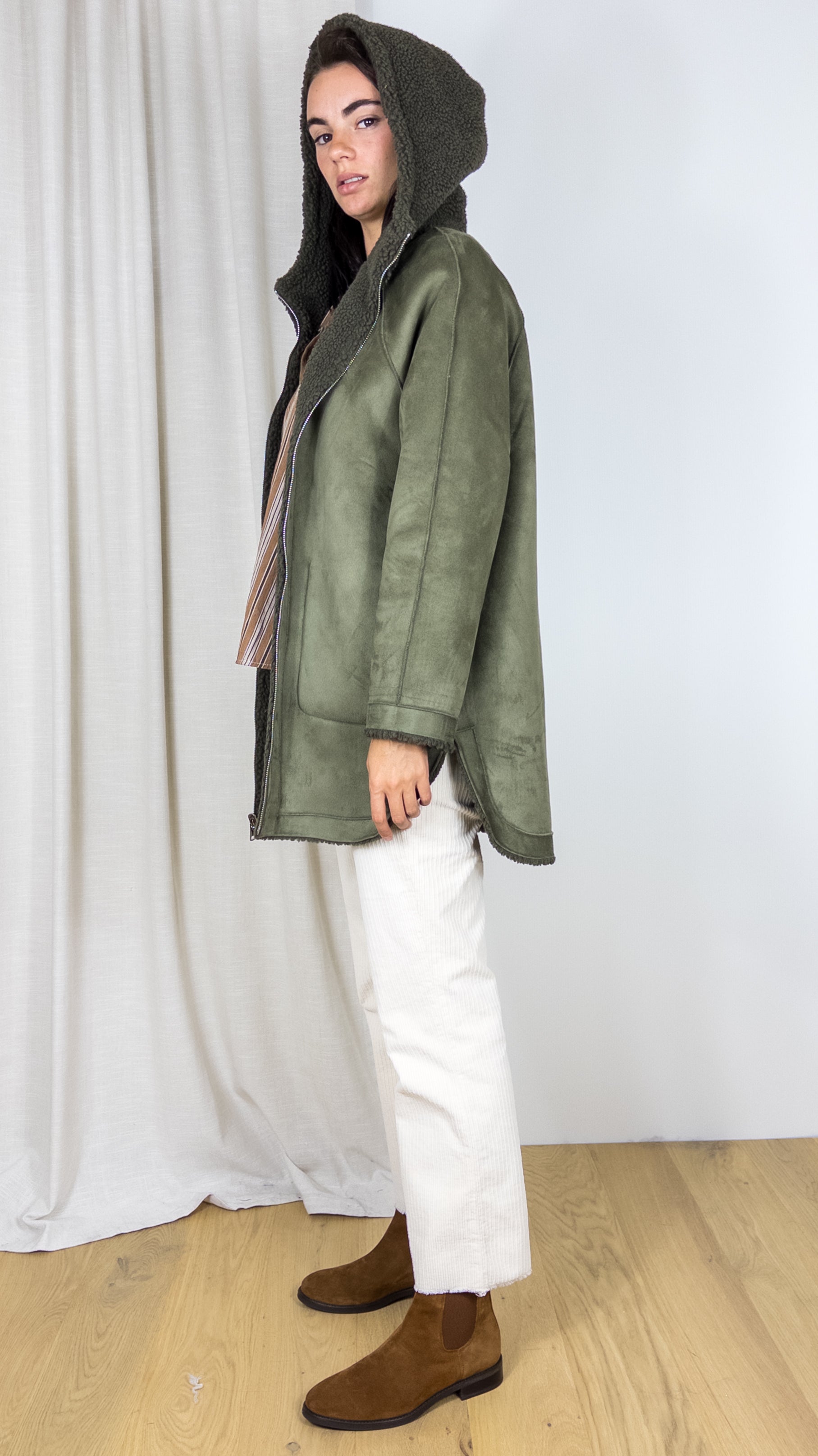 MANTEAU REVERSIBLE AVI MONT LOU ANDREA KAKI