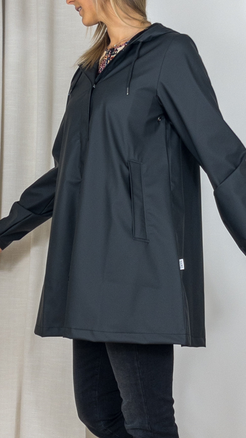 PARKA EVASEE RAINS 18050 A-LINE W JACKET BLACK