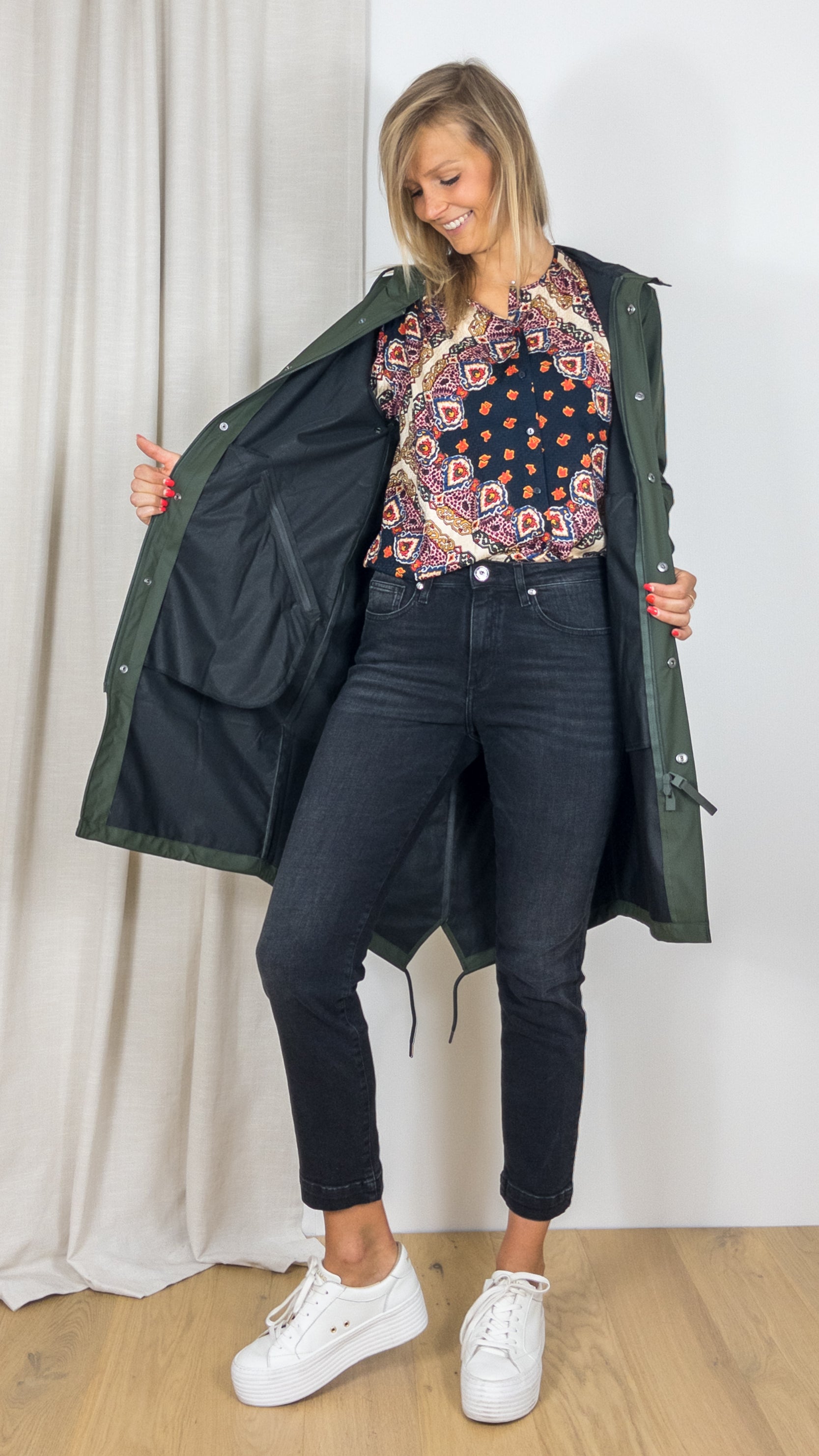 PARKA RAINS 18140 FISHTAIL PARKA GREEN