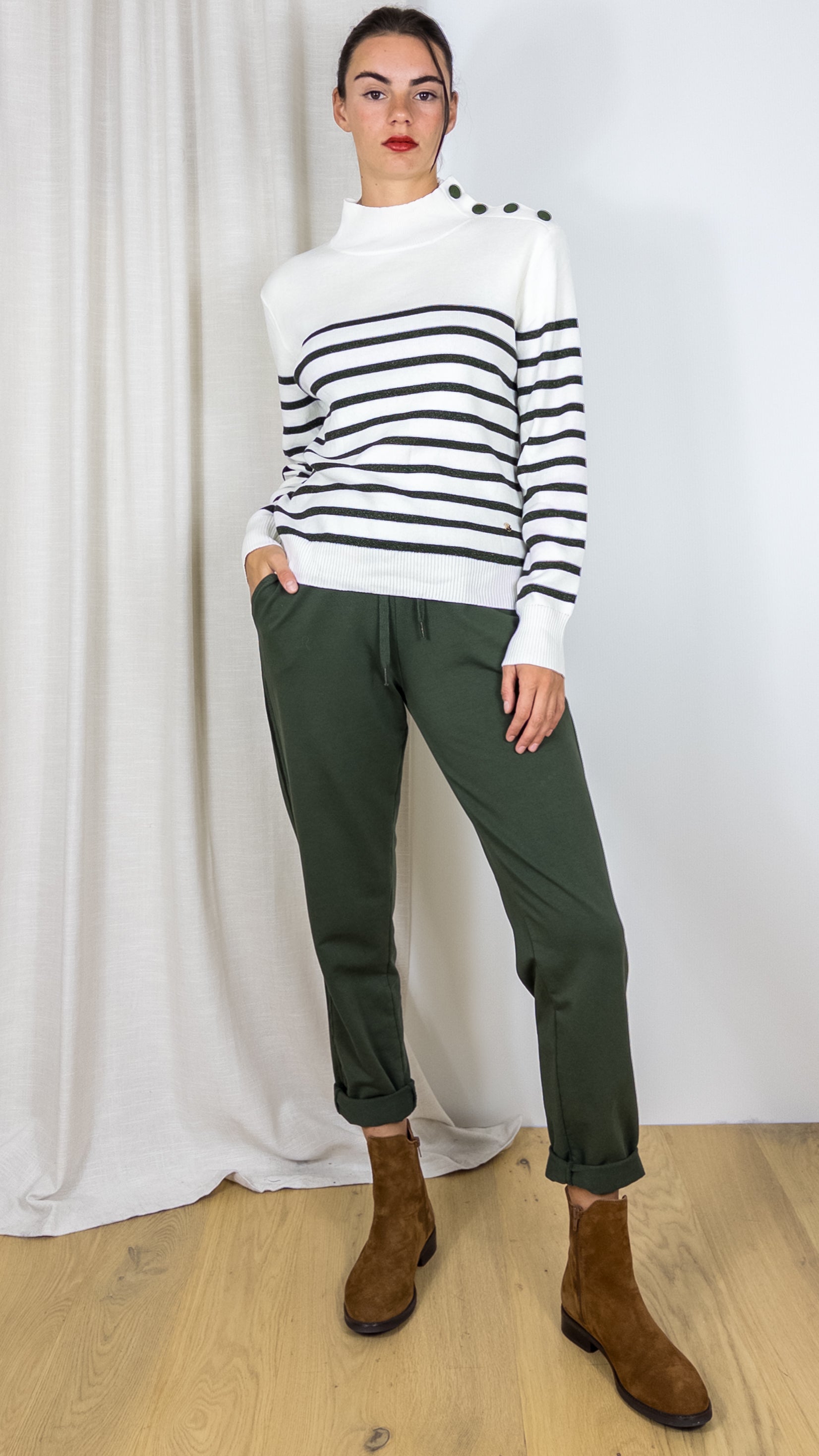 PULL RAYE LA PETITE ETOILE ASHA ECRU KAKI