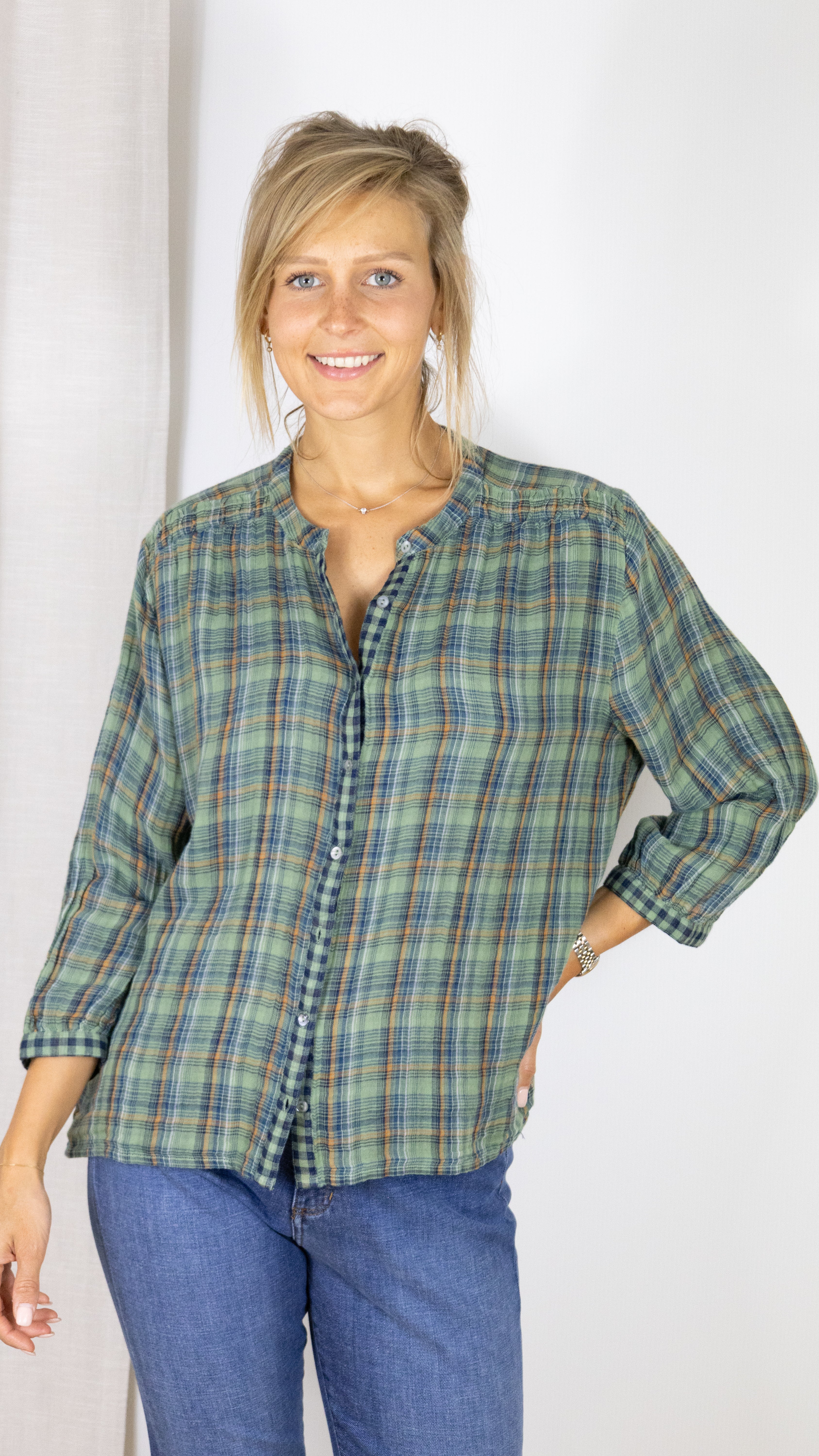 BLOUSE A CARREAUX AZURA LA PETITE ETOILE