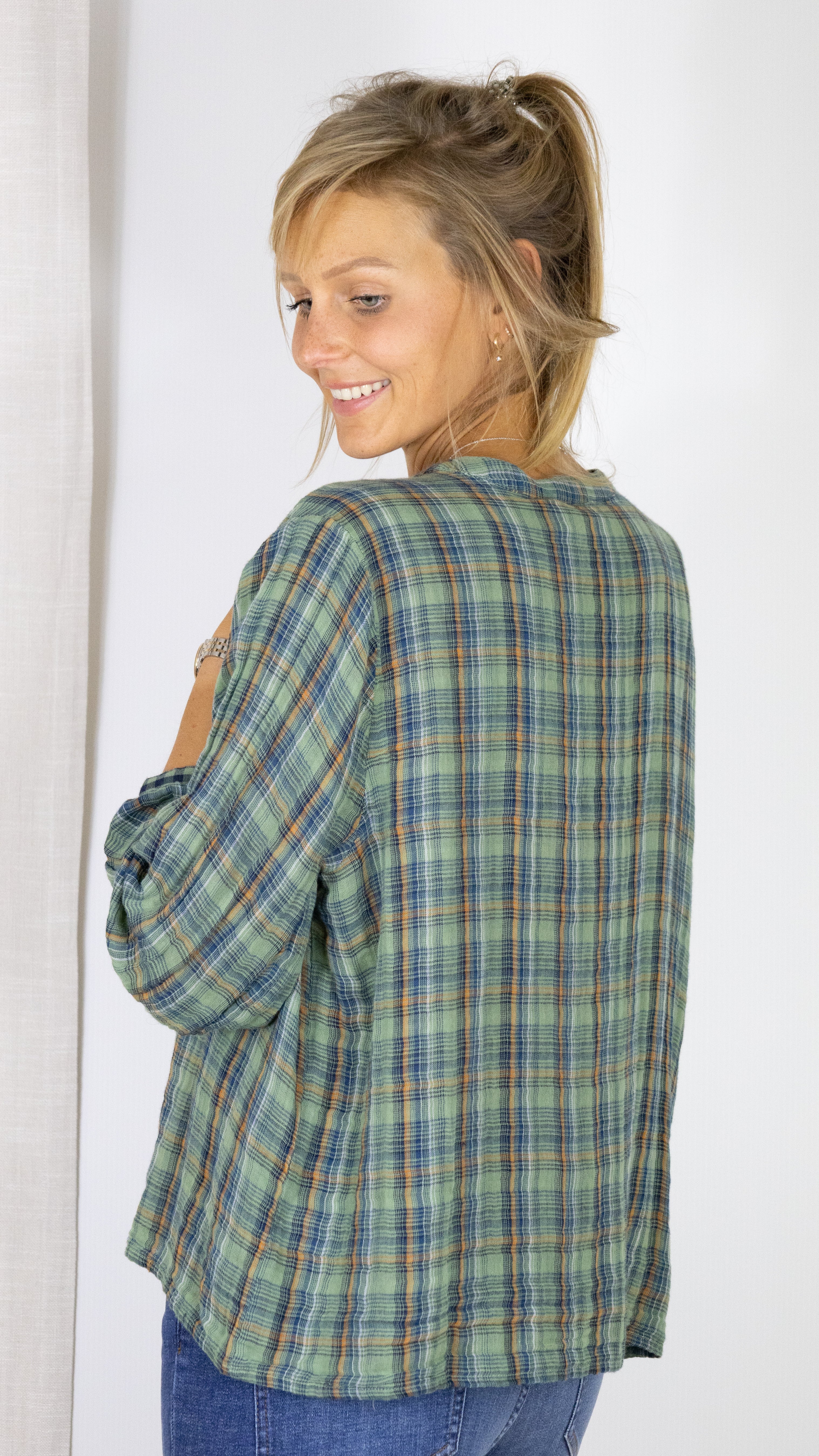 BLOUSE A CARREAUX AZURA LA PETITE ETOILE