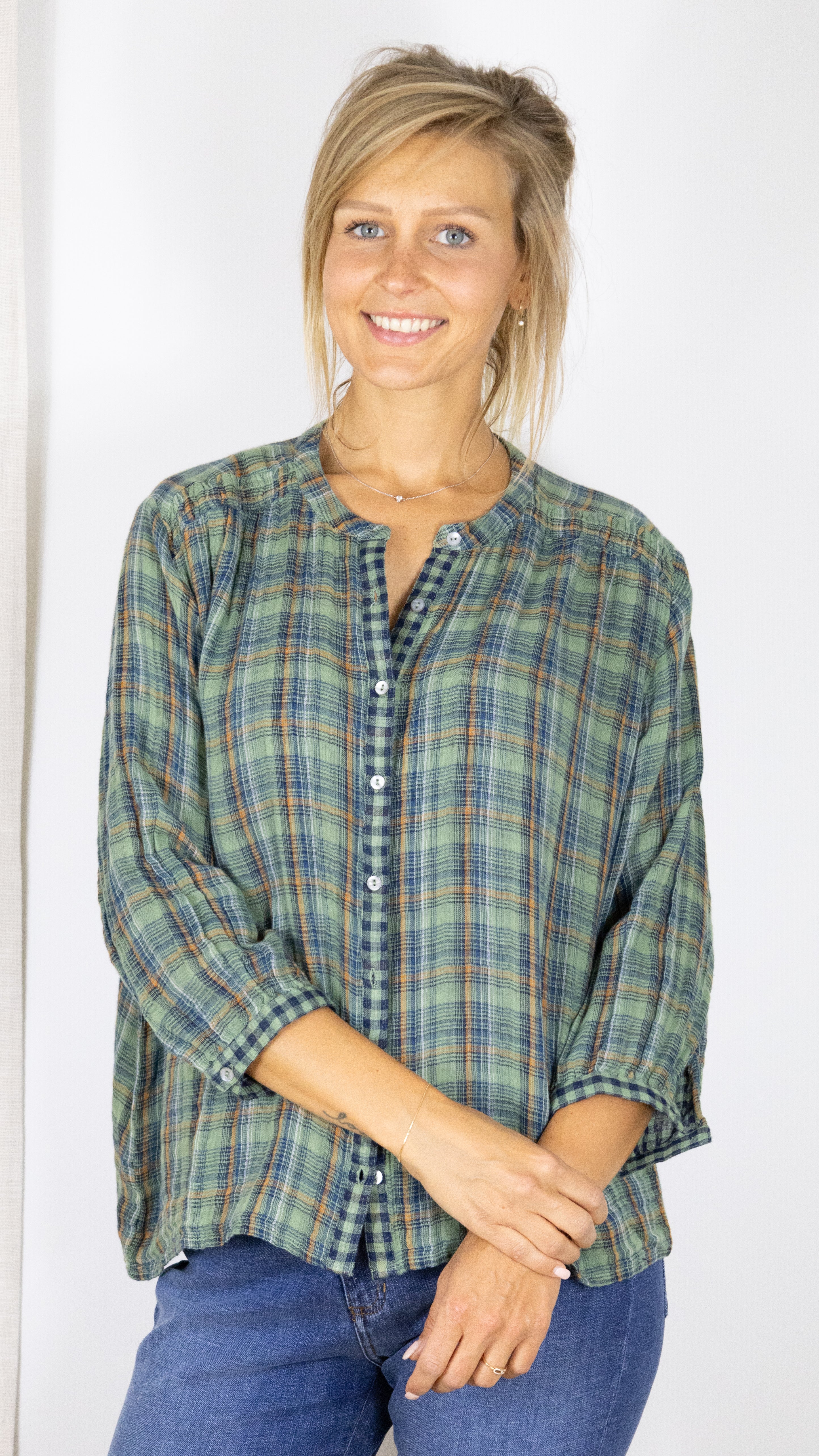 BLOUSE A CARREAUX AZURA LA PETITE ETOILE