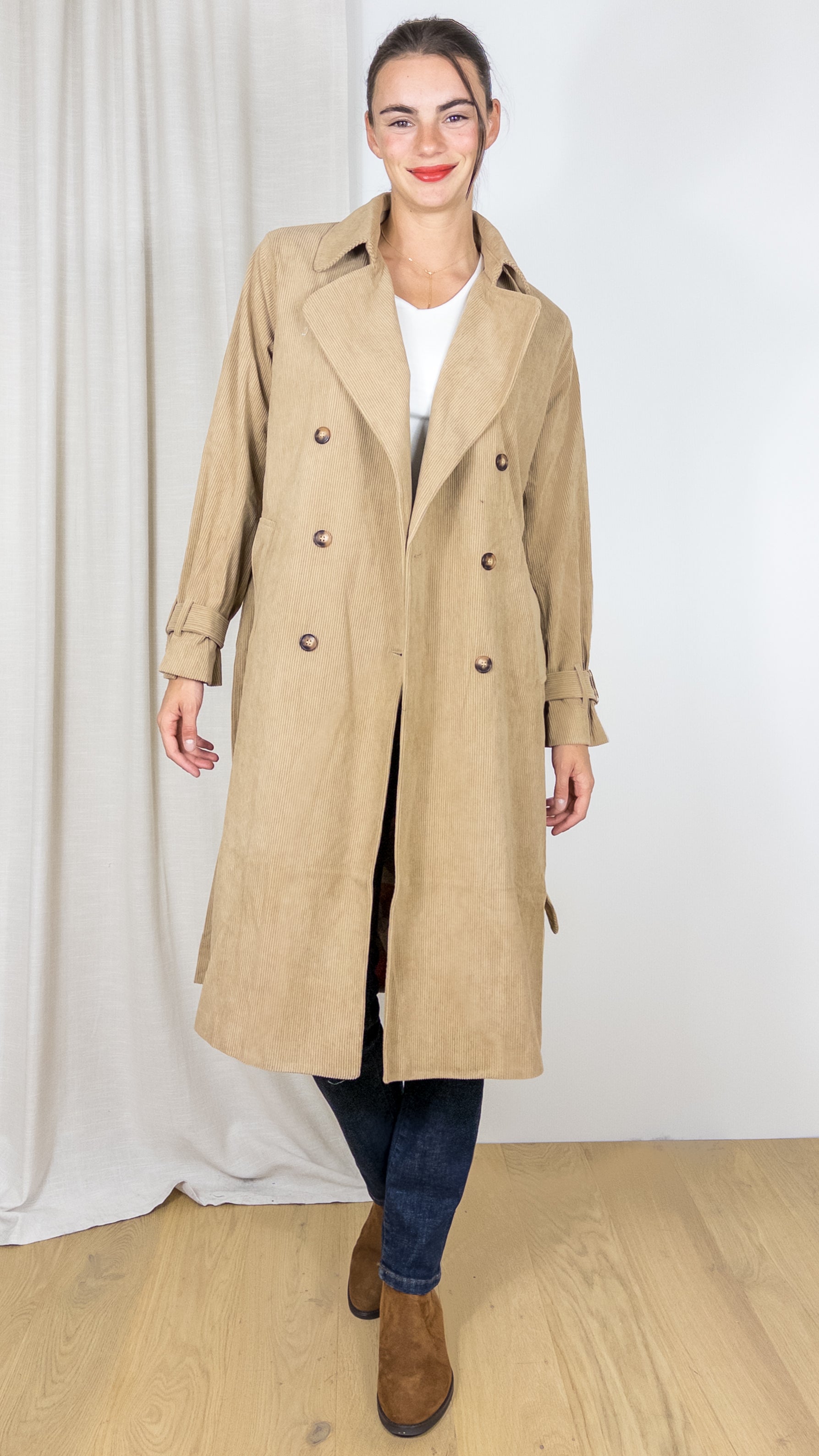 TRENCH EN VELOURS COTELE CAMEL LA PETITE ETOILE EULALIE