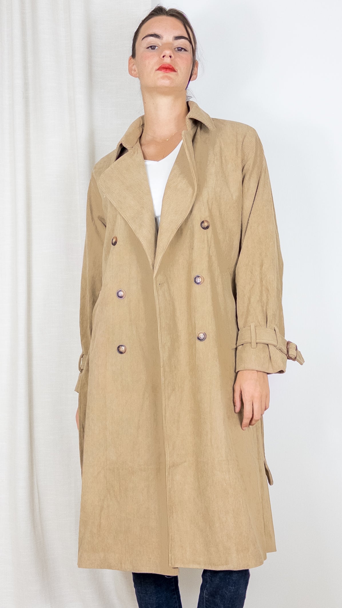 TRENCH EN VELOURS COTELE CAMEL LA PETITE ETOILE EULALIE