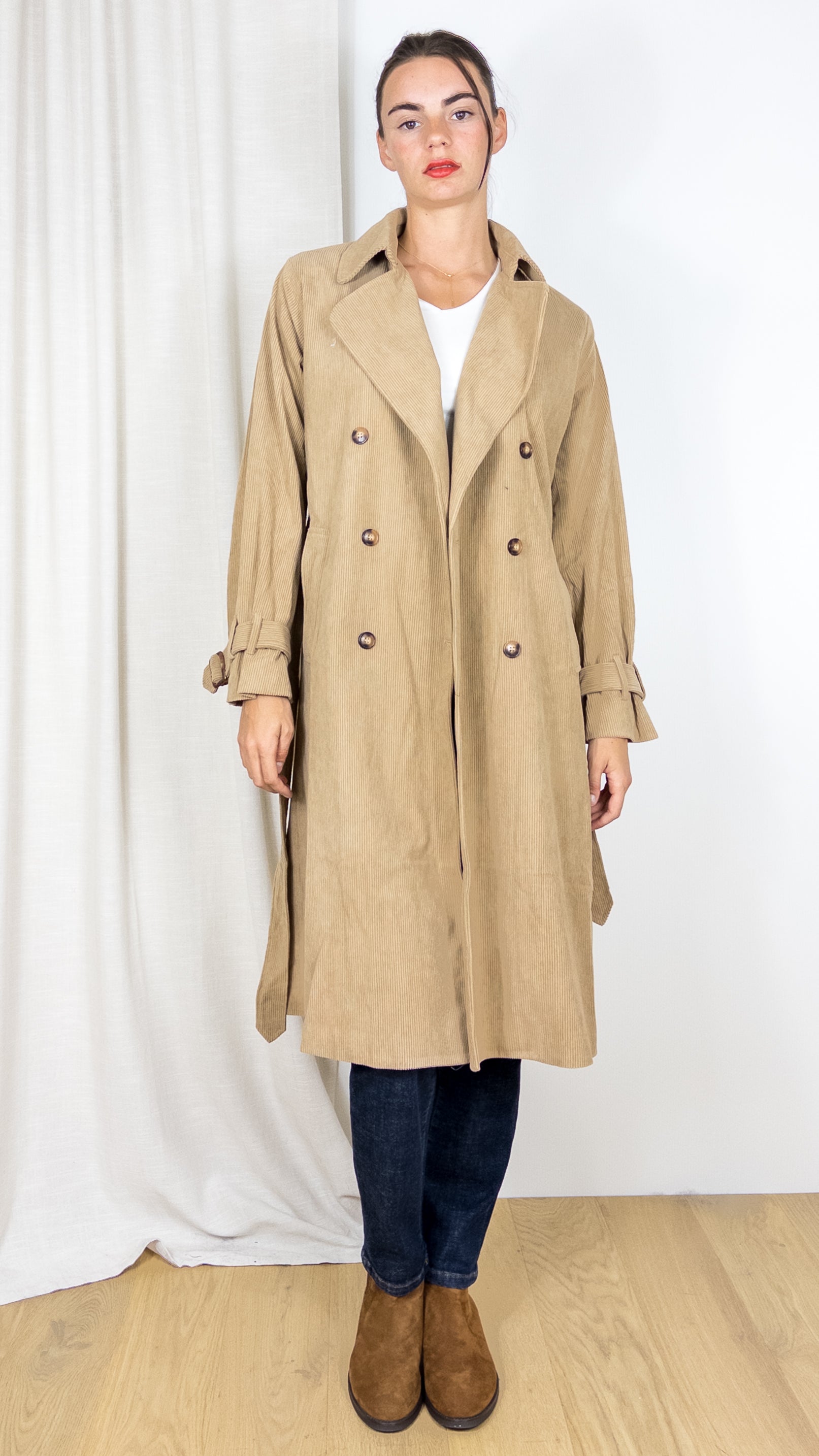 TRENCH EN VELOURS COTELE CAMEL LA PETITE ETOILE EULALIE