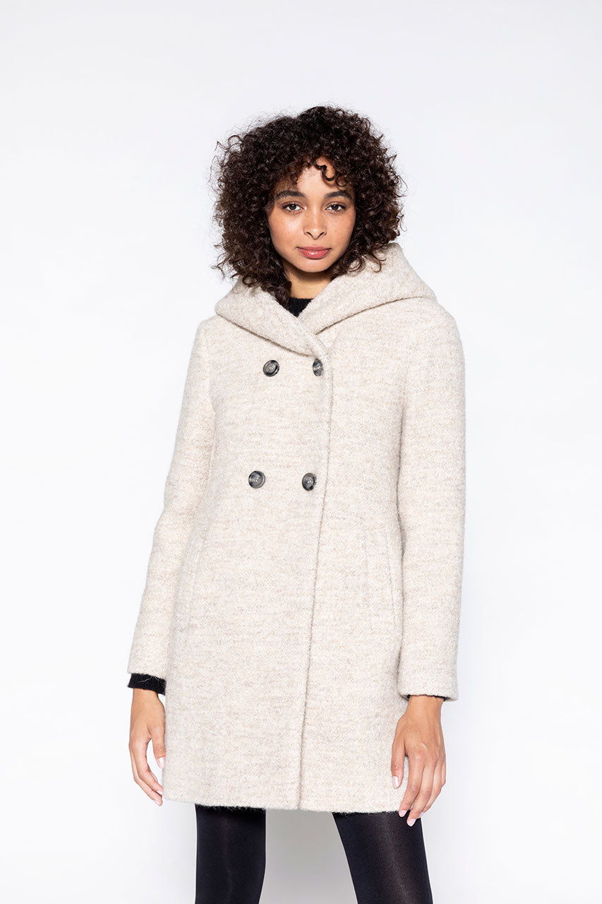 MANTEAU EN LAINE ET ALPAGA RICOUX TRENCH AND COAT GREIGE