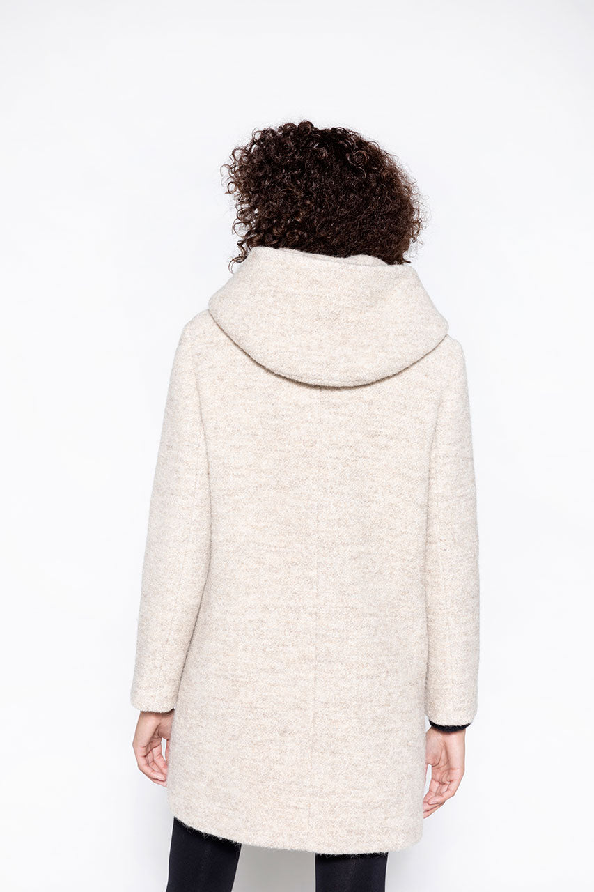 MANTEAU EN LAINE ET ALPAGA RICOUX TRENCH AND COAT GREIGE