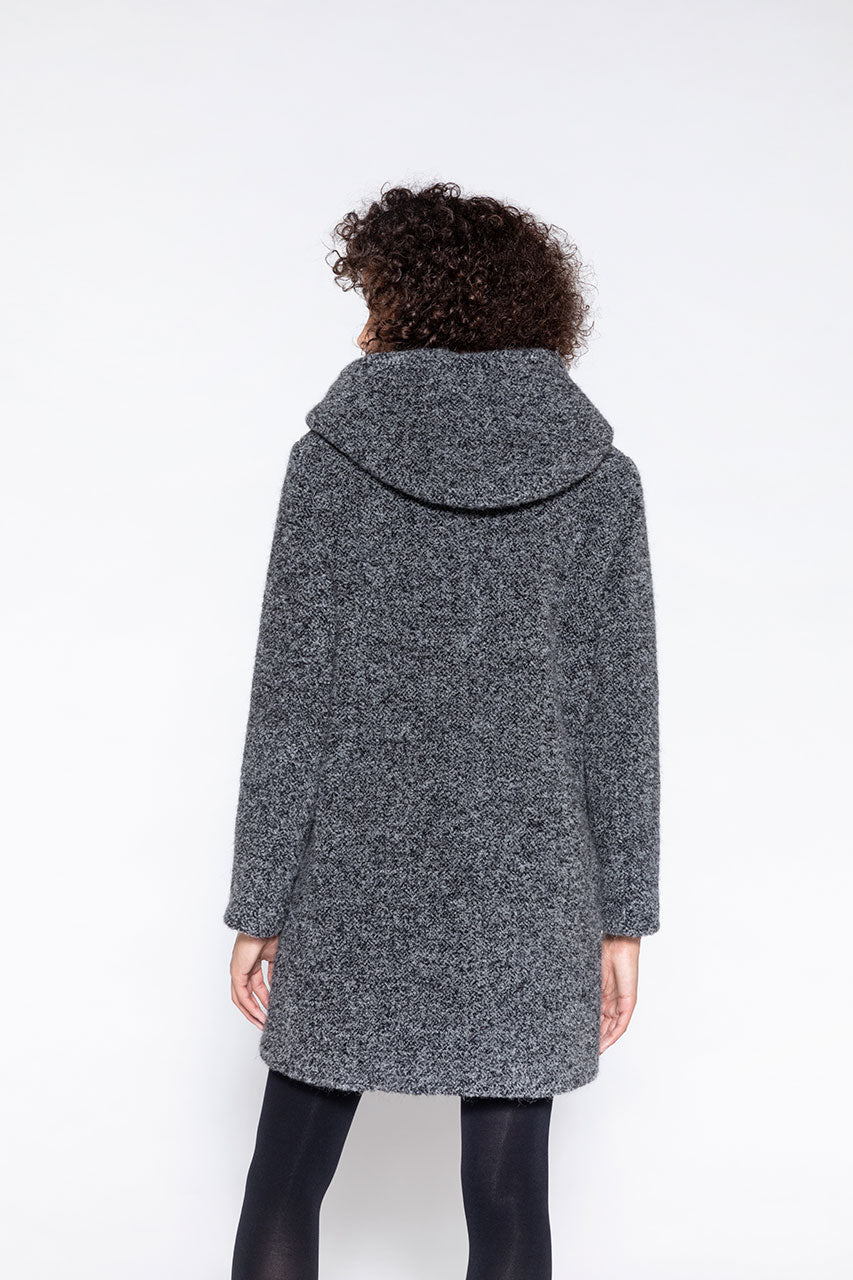 MANTEAU EN LAINE ET ALPAGA RICOUX TRENCH AND COAT NOIR