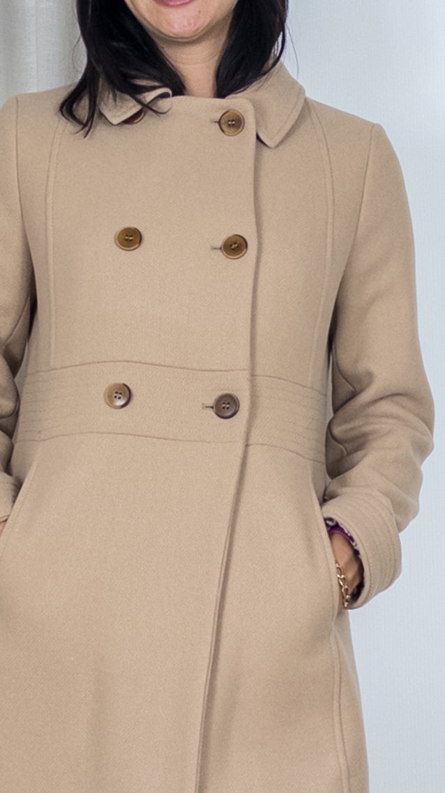 MARTINGALE EN DRAP DE LAINE COLMIER LENER CORDIER BEIGE TRENCH AND COAT