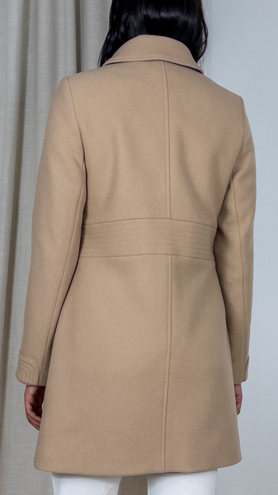 MARTINGALE EN DRAP DE LAINE COLMIER LENER CORDIER BEIGE TRENCH AND COAT