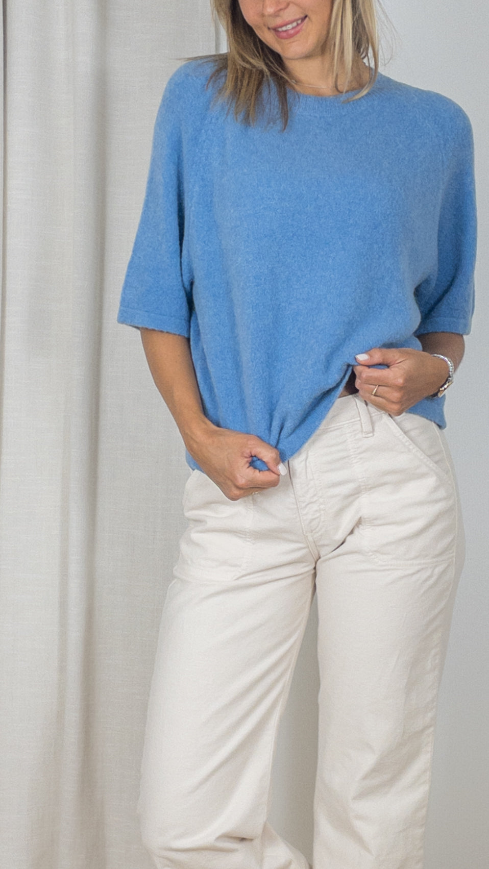 PULL CARRE MANCHES COURTES STUDIO PARISIEN 19270 JEANS