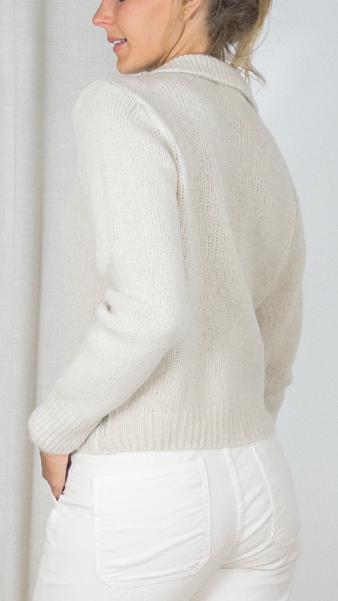 GILET COL POLO BOUTONNE STUDIO PARISIEN 9418 BEIGE