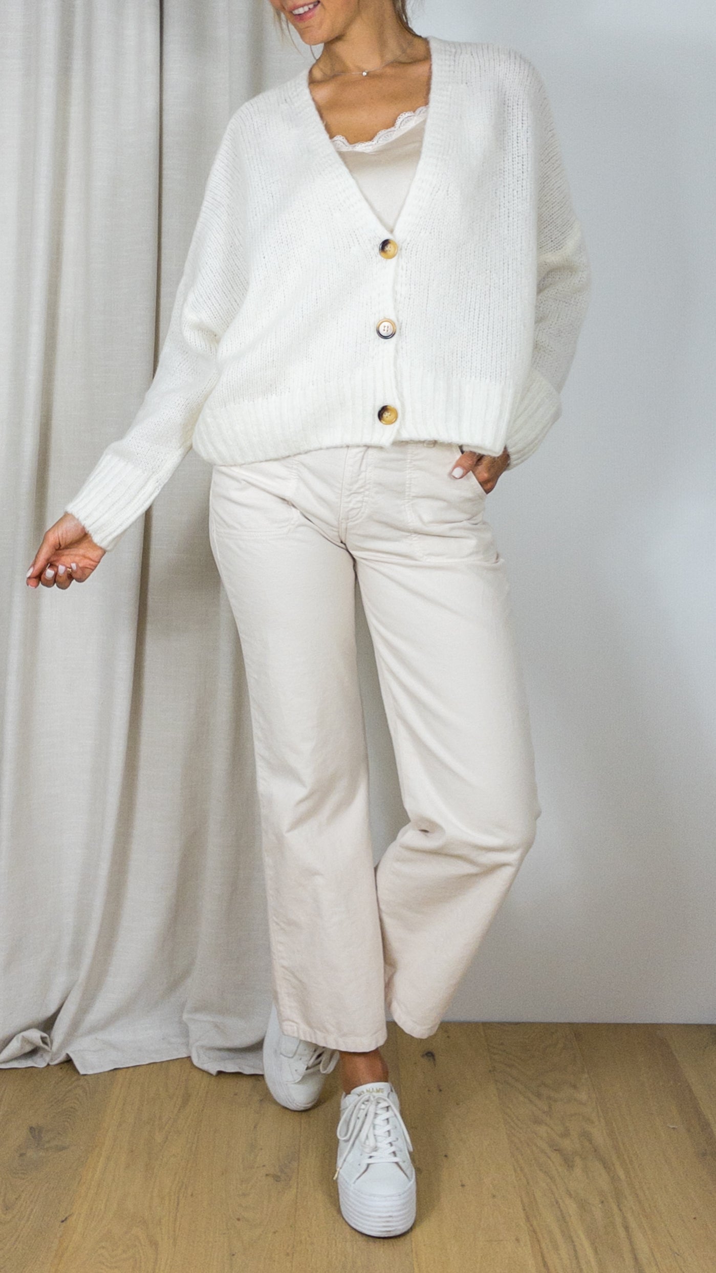 GILET V OVERSIZE STUDIO PARISIEN 9417 ECRU