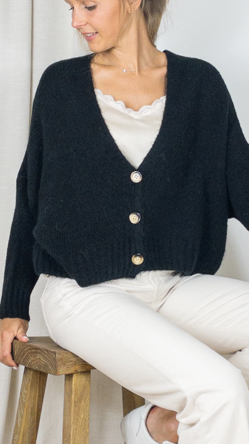 GILET V OVERSIZE STUDIO PARISIEN 9417 NOIR