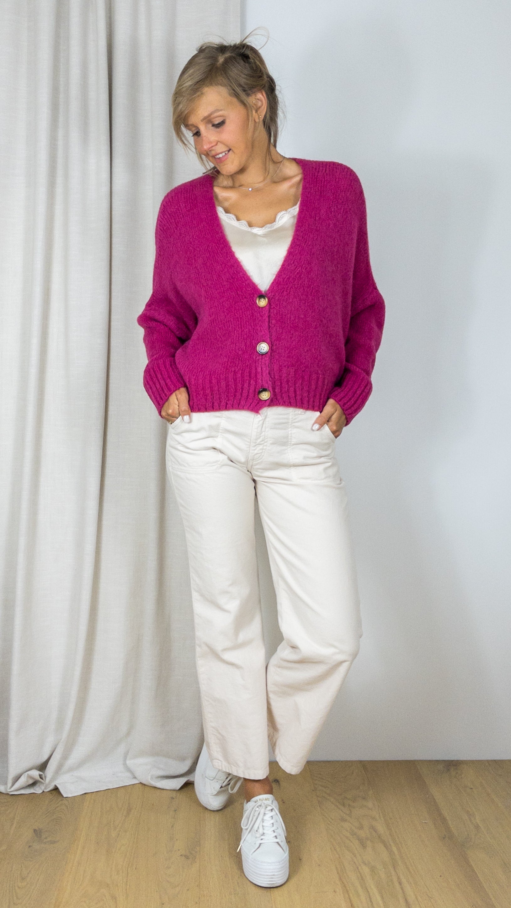 GILET V OVERSIZE STUDIO PARISIEN 9417 PRUNE
