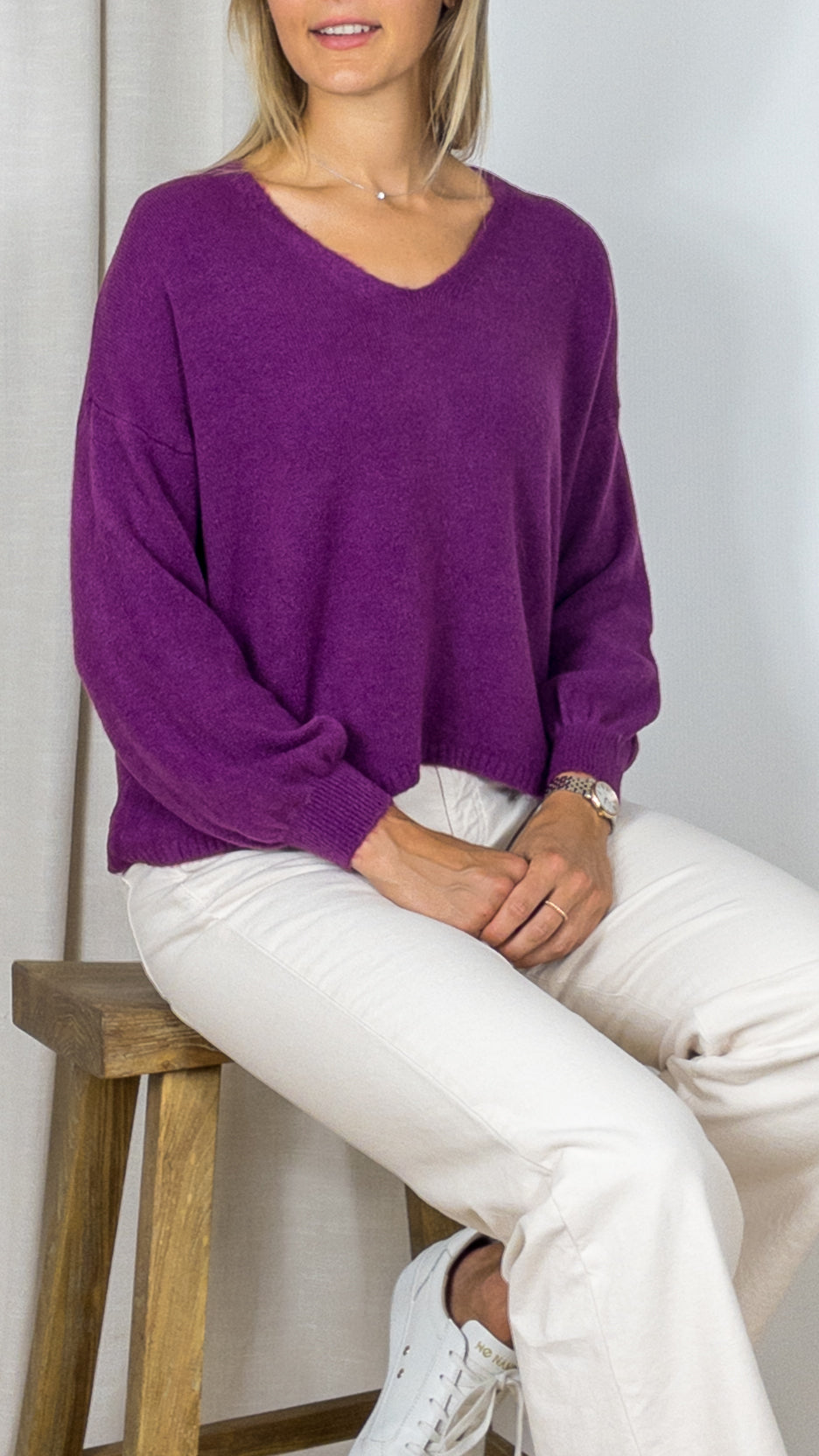 PULL V OVERSIZE STUDIO PARISIEN 9420 PRUNE