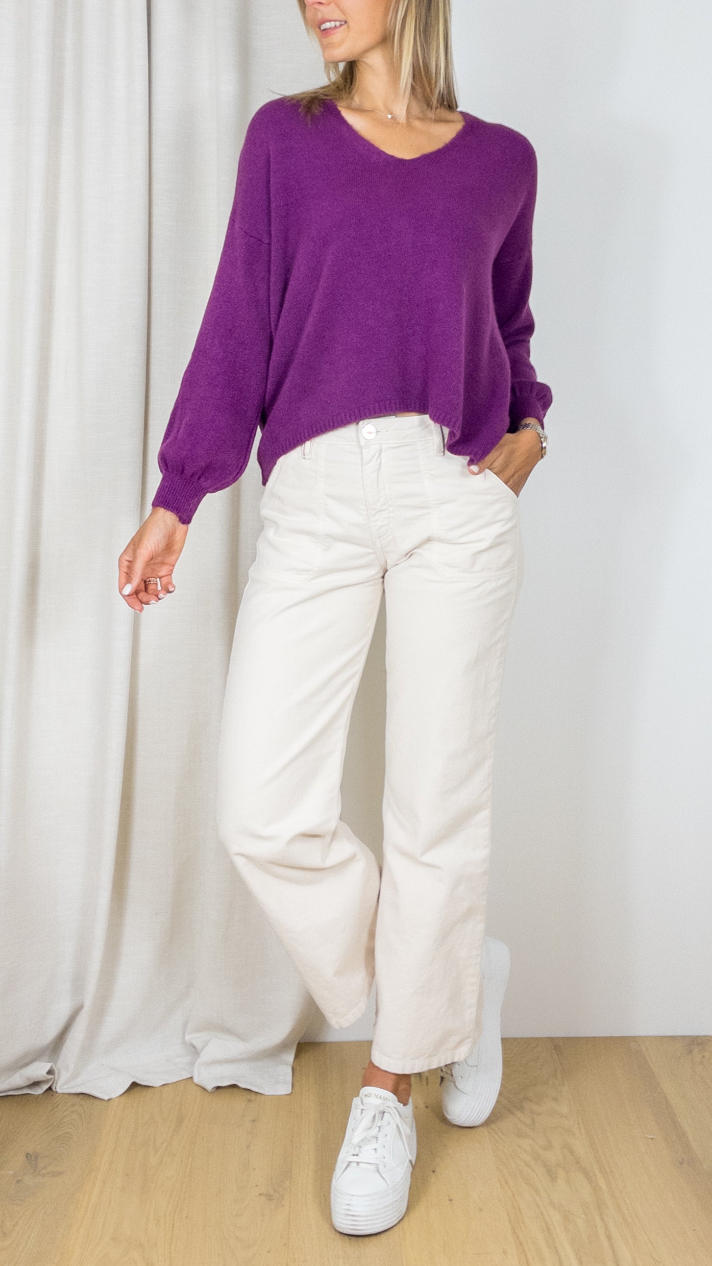 PULL V OVERSIZE STUDIO PARISIEN 9420 PRUNE