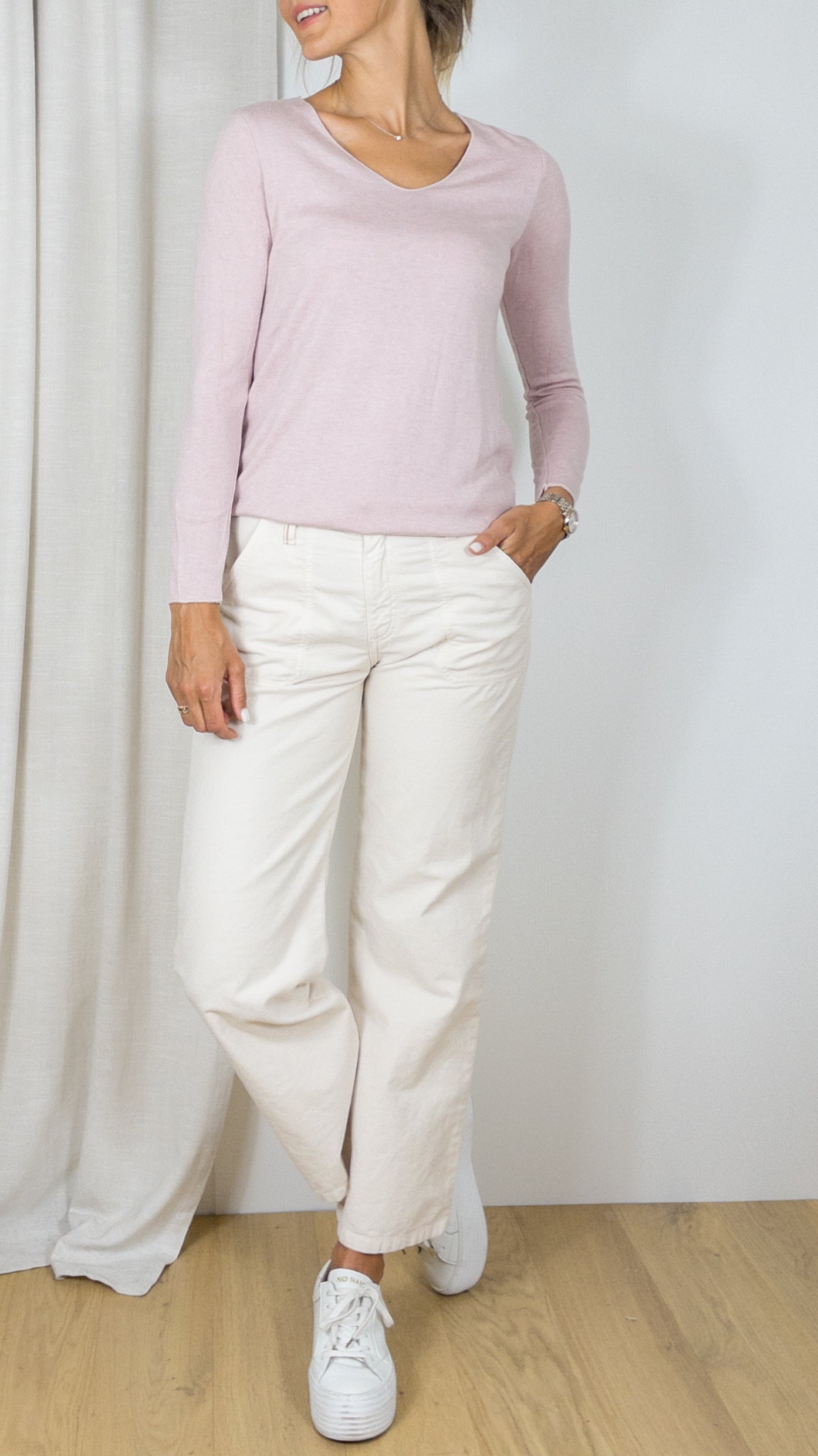 TEE SHIRT SOUS PULL COL V STUDIO PARISIEN 6789/1 ROSE