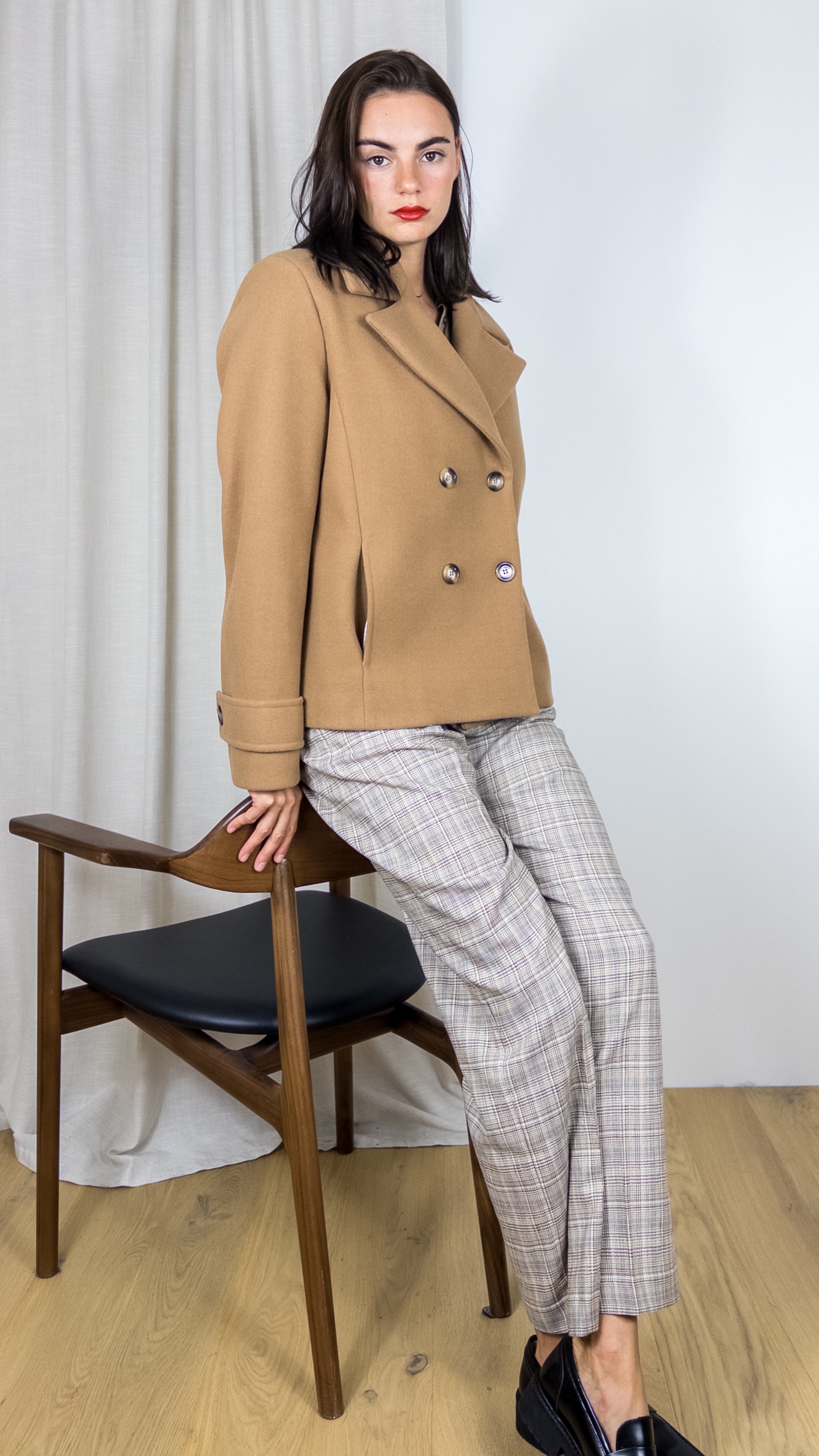 CABAN CROISE STUDIO PARISIEN 5425 CAMEL