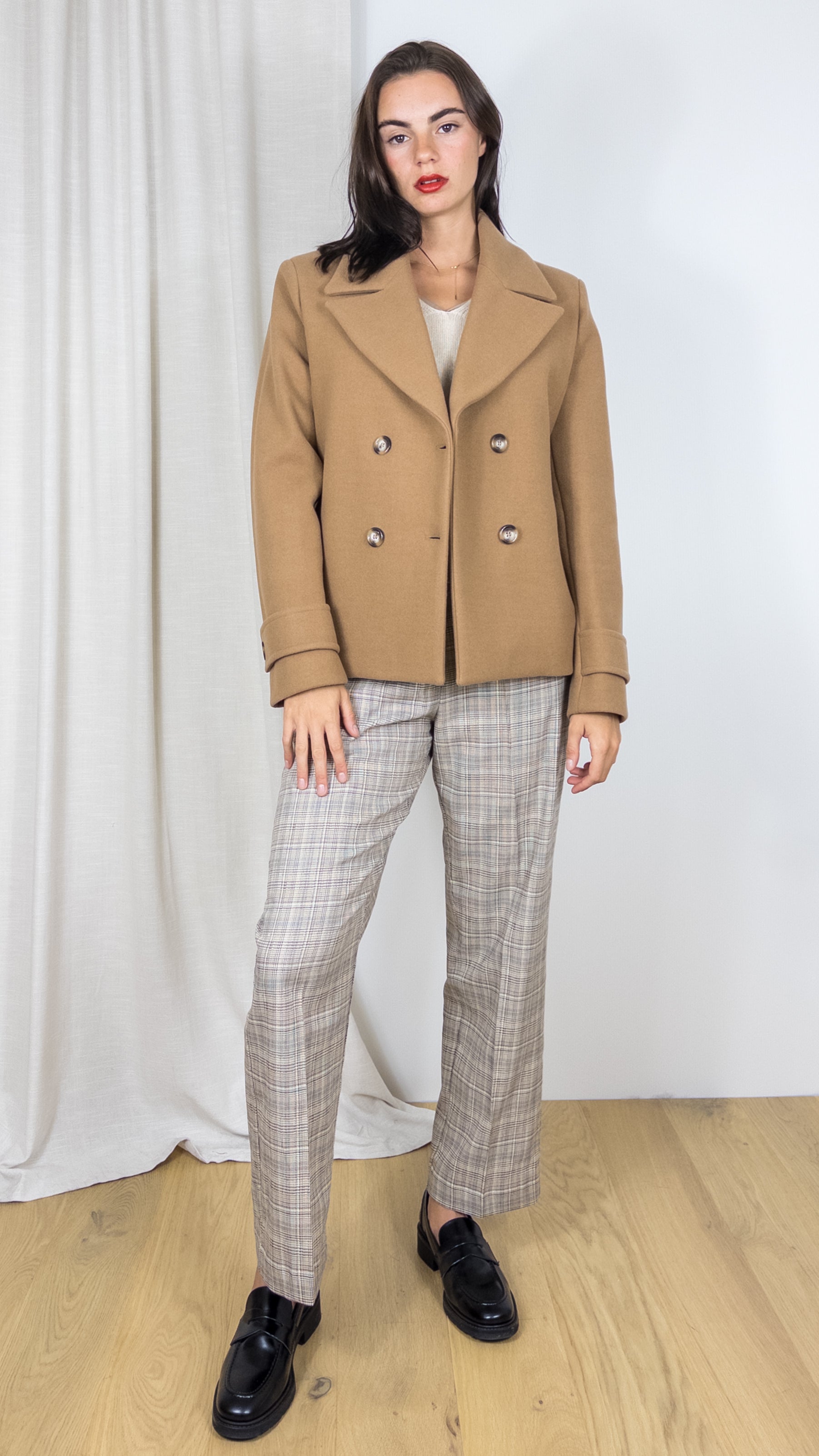 CABAN CROISE STUDIO PARISIEN 5425 CAMEL