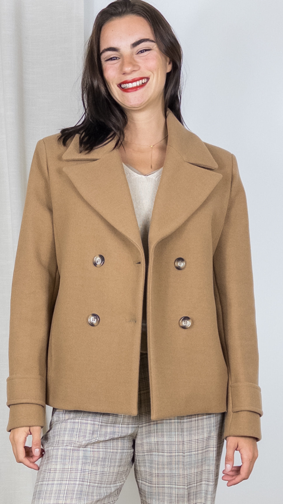 CABAN CROISE STUDIO PARISIEN 5425 CAMEL