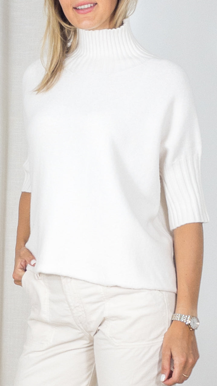 PULL COL CHEMINEE MANCHES 3/4 ALEXANDRE LAURENT B8646 ECRU