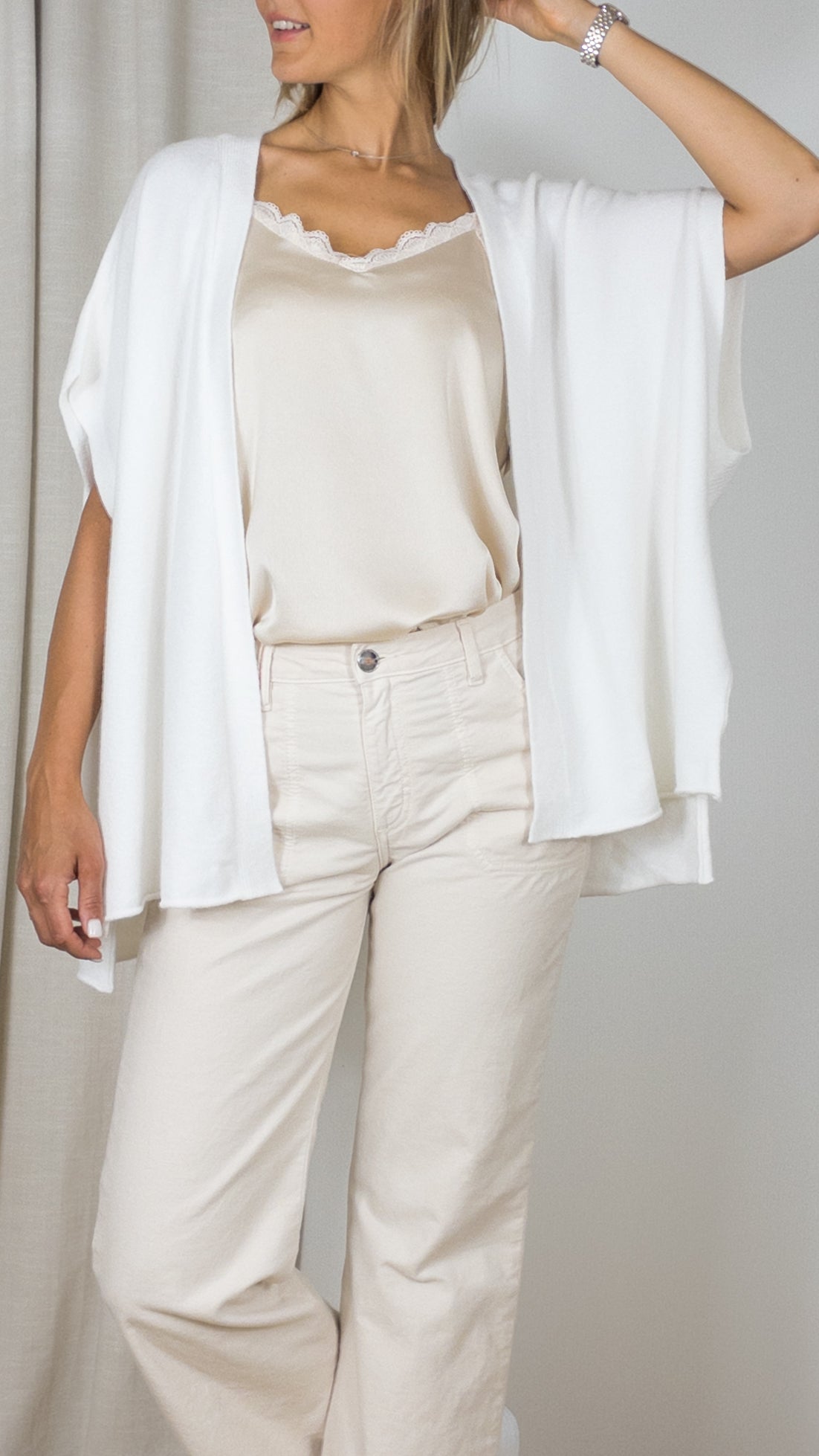 GILET PONCHO OVERSIZE Z8888 ALEXANDRE LAURENT ECRU