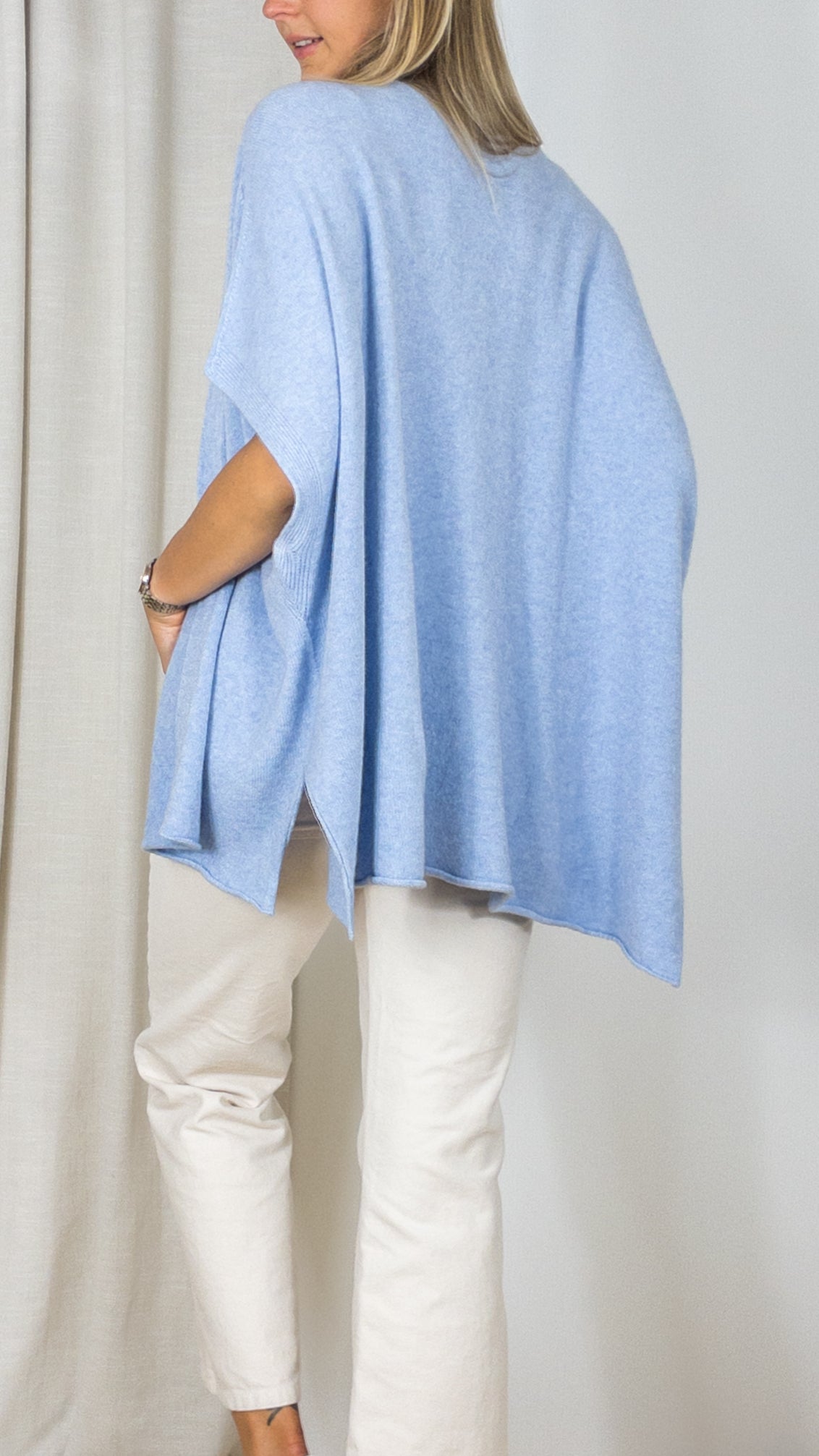 GILET PONCHO OVERSIZE Z8888 ALEXANDRE LAURENT JEANS CIEL
