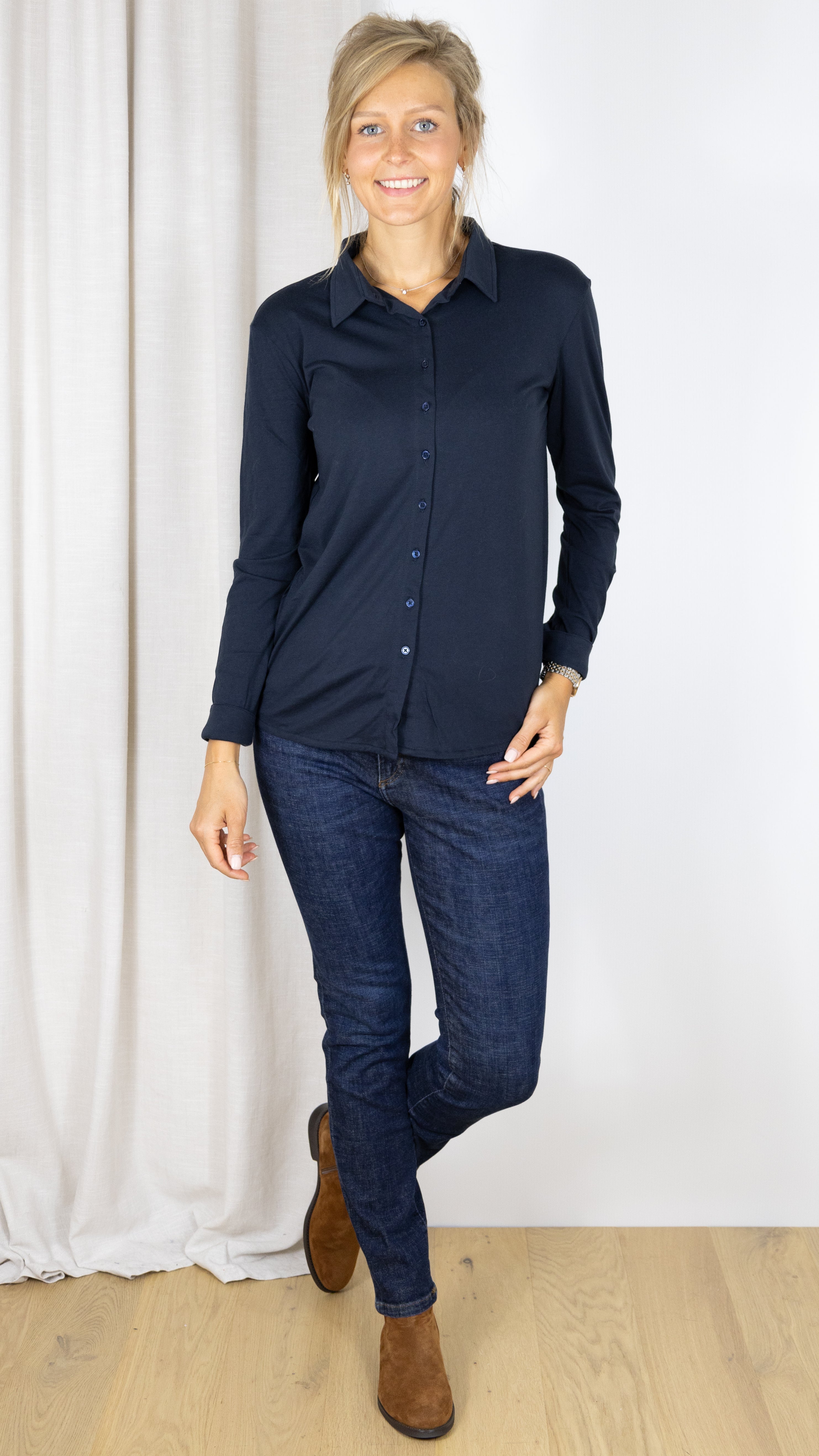 TEE SHIRT CHEMISE ELLA ANONYM MARINE