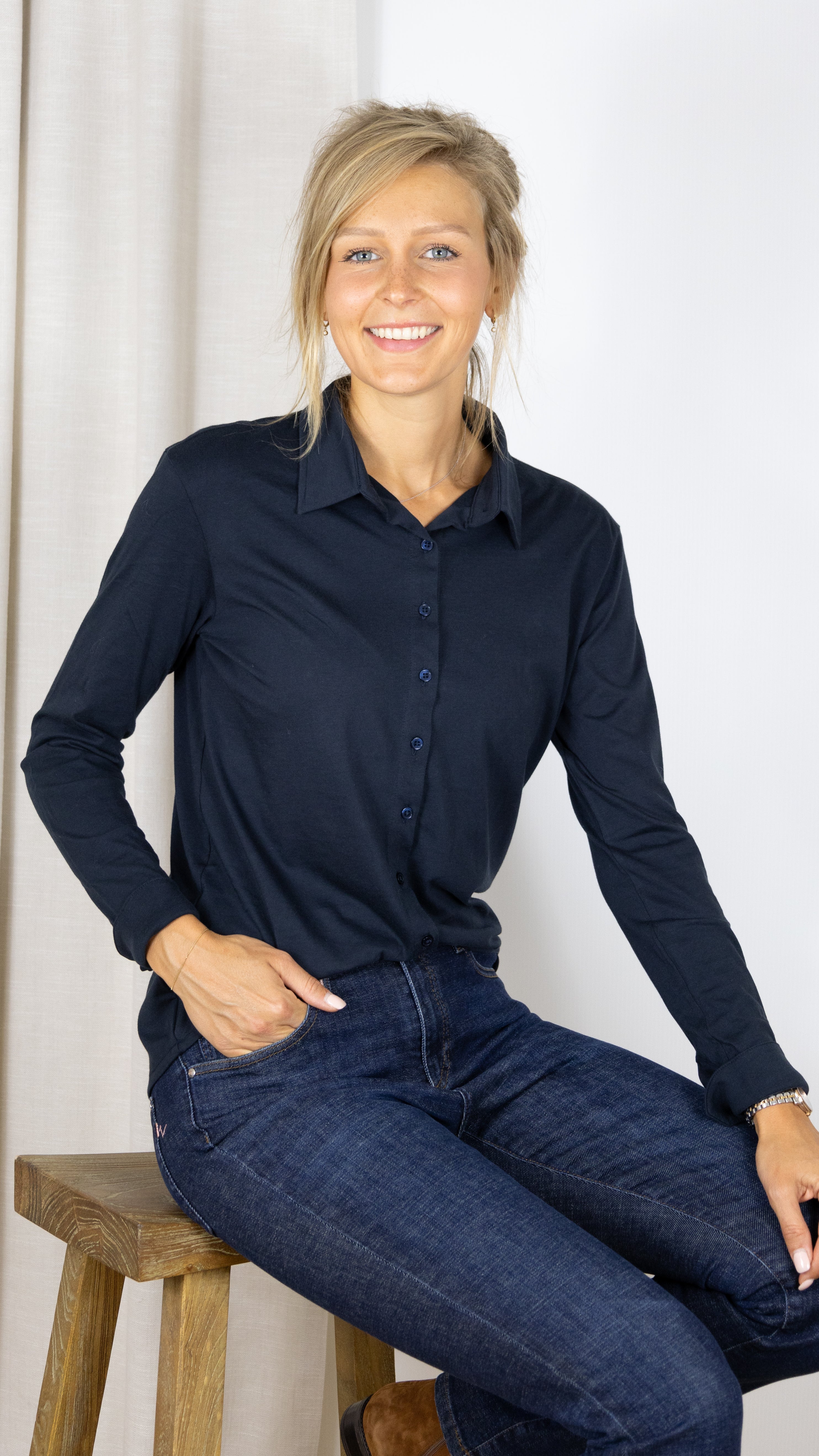 TEE SHIRT CHEMISE ELLA ANONYM MARINE
