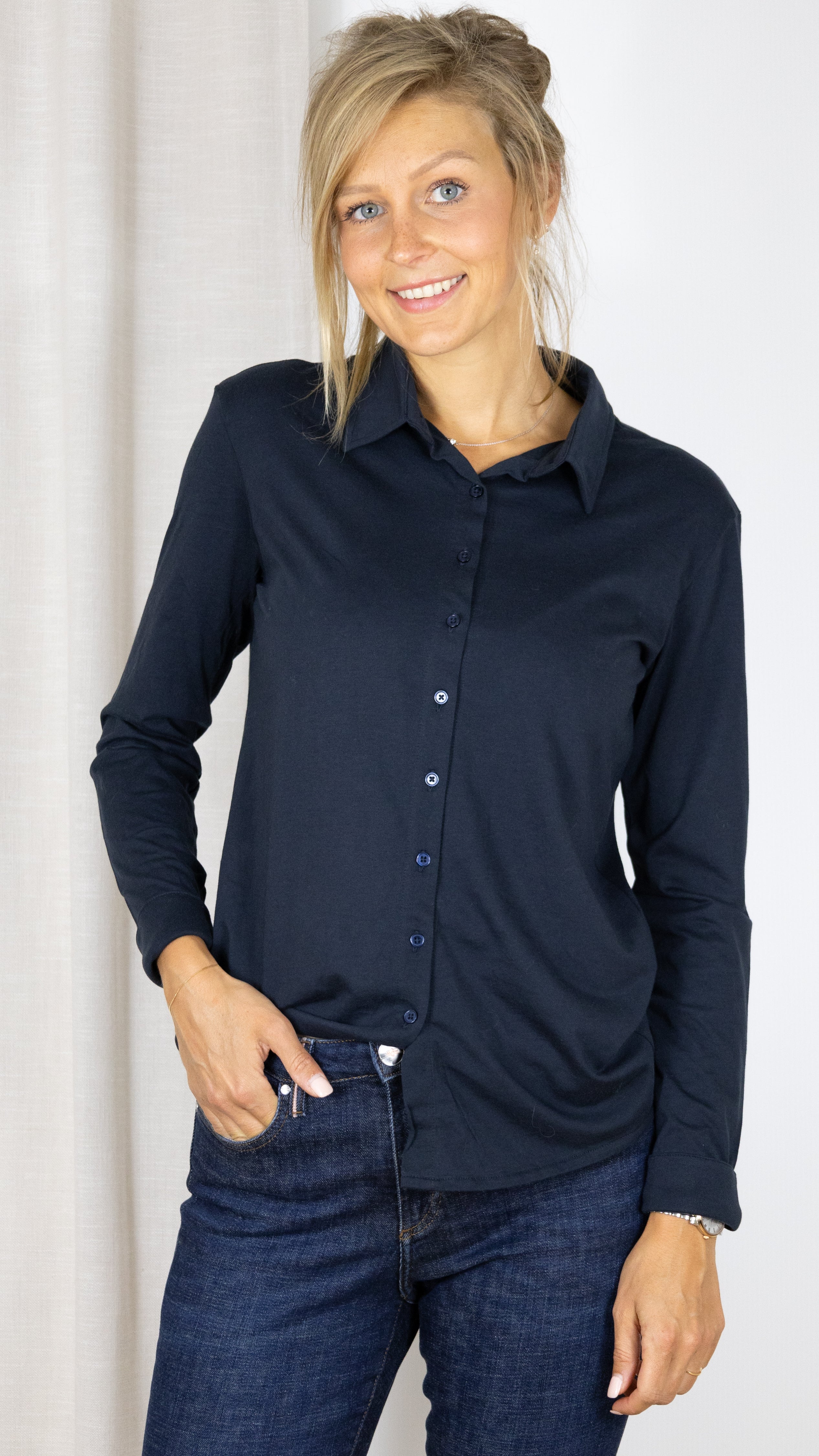 TEE SHIRT CHEMISE ELLA ANONYM MARINE