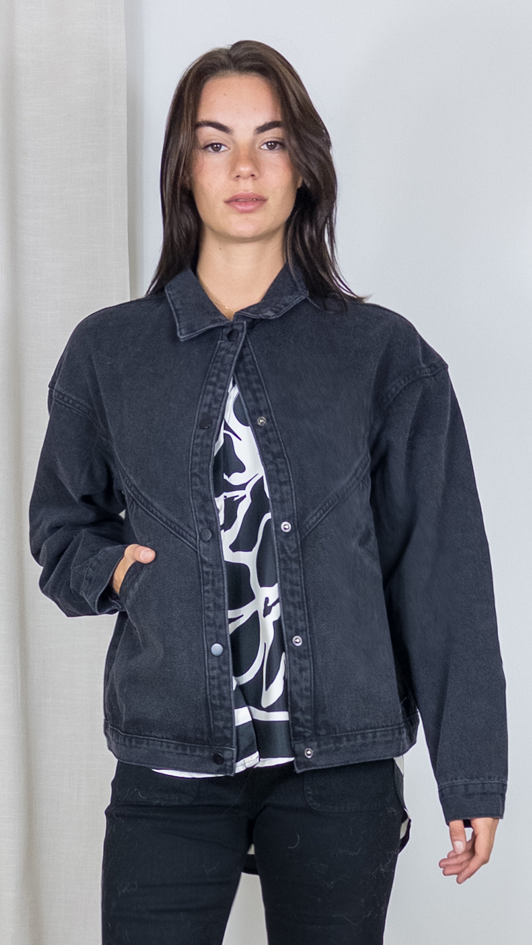 VESTE OVERSIZE EN JEANS VICTOIRE CALIE NOIR