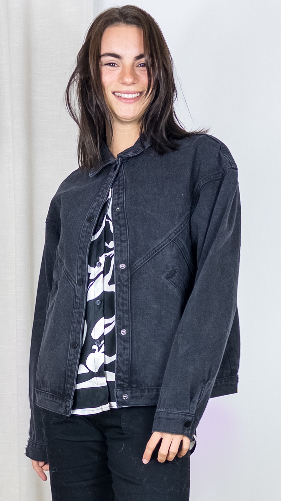 VESTE OVERSIZE EN JEANS VICTOIRE CALIE NOIR