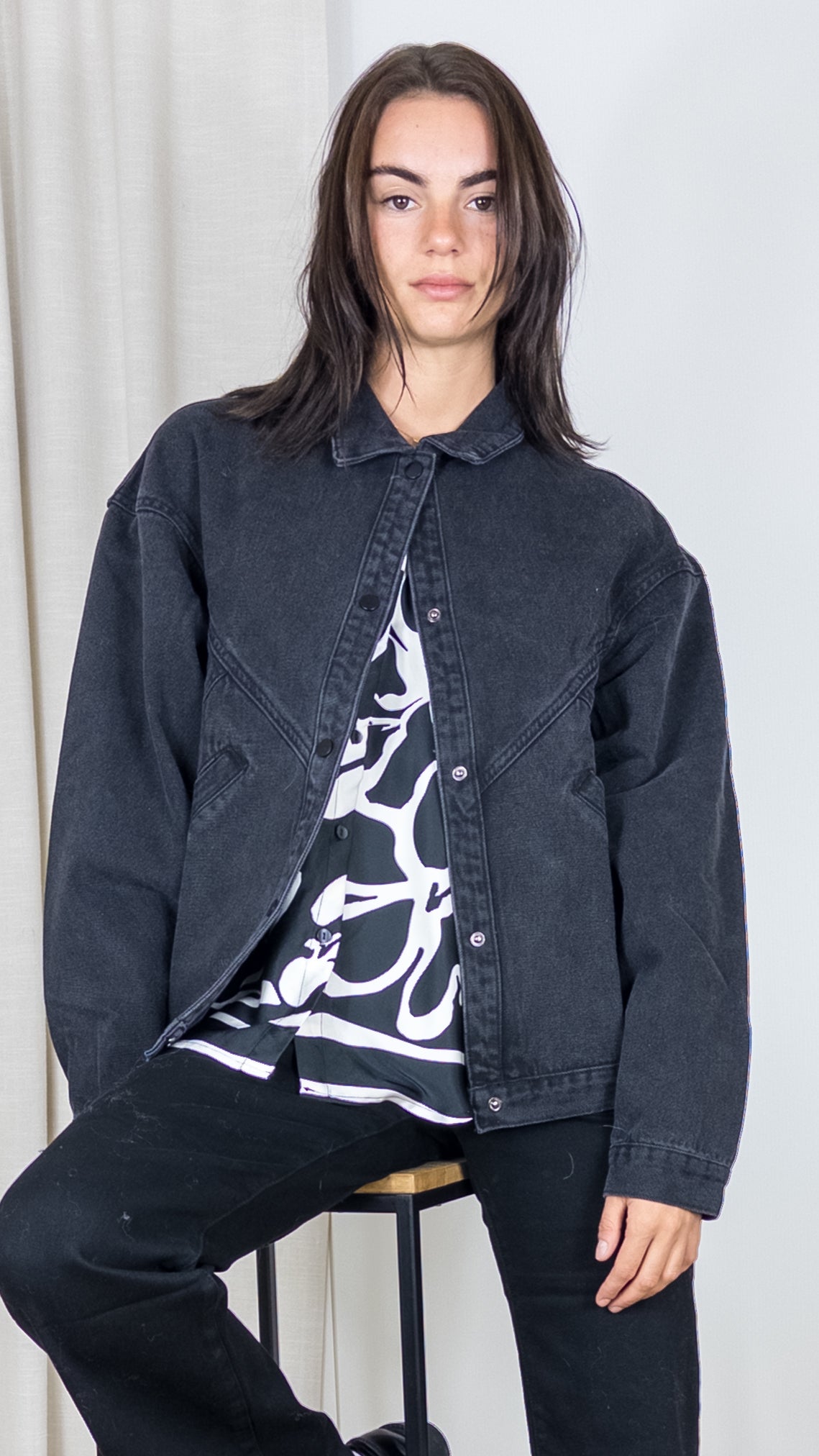 VESTE OVERSIZE EN JEANS VICTOIRE CALIE NOIR
