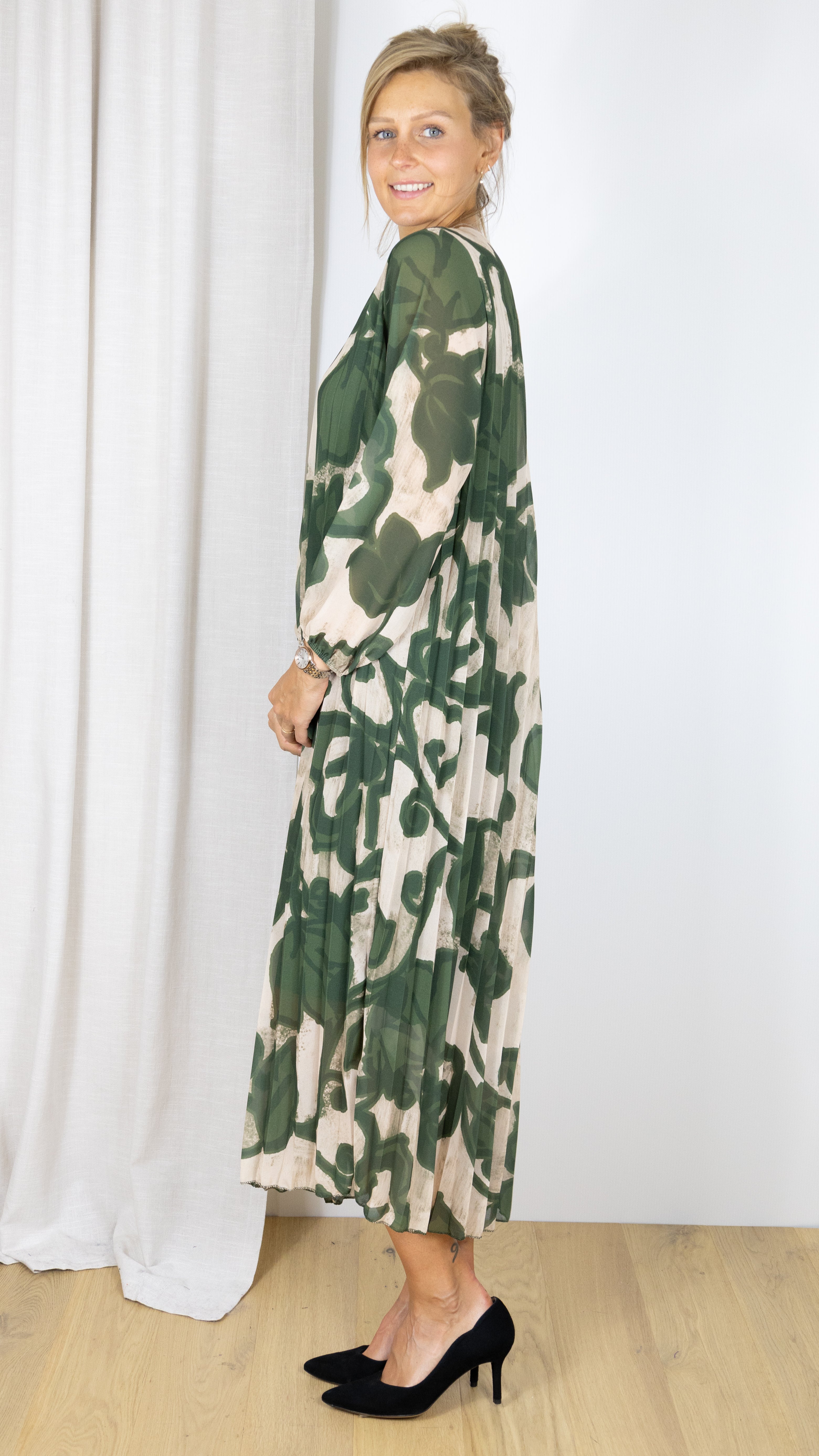 robe longue imprimée Vous 262 kaki beige