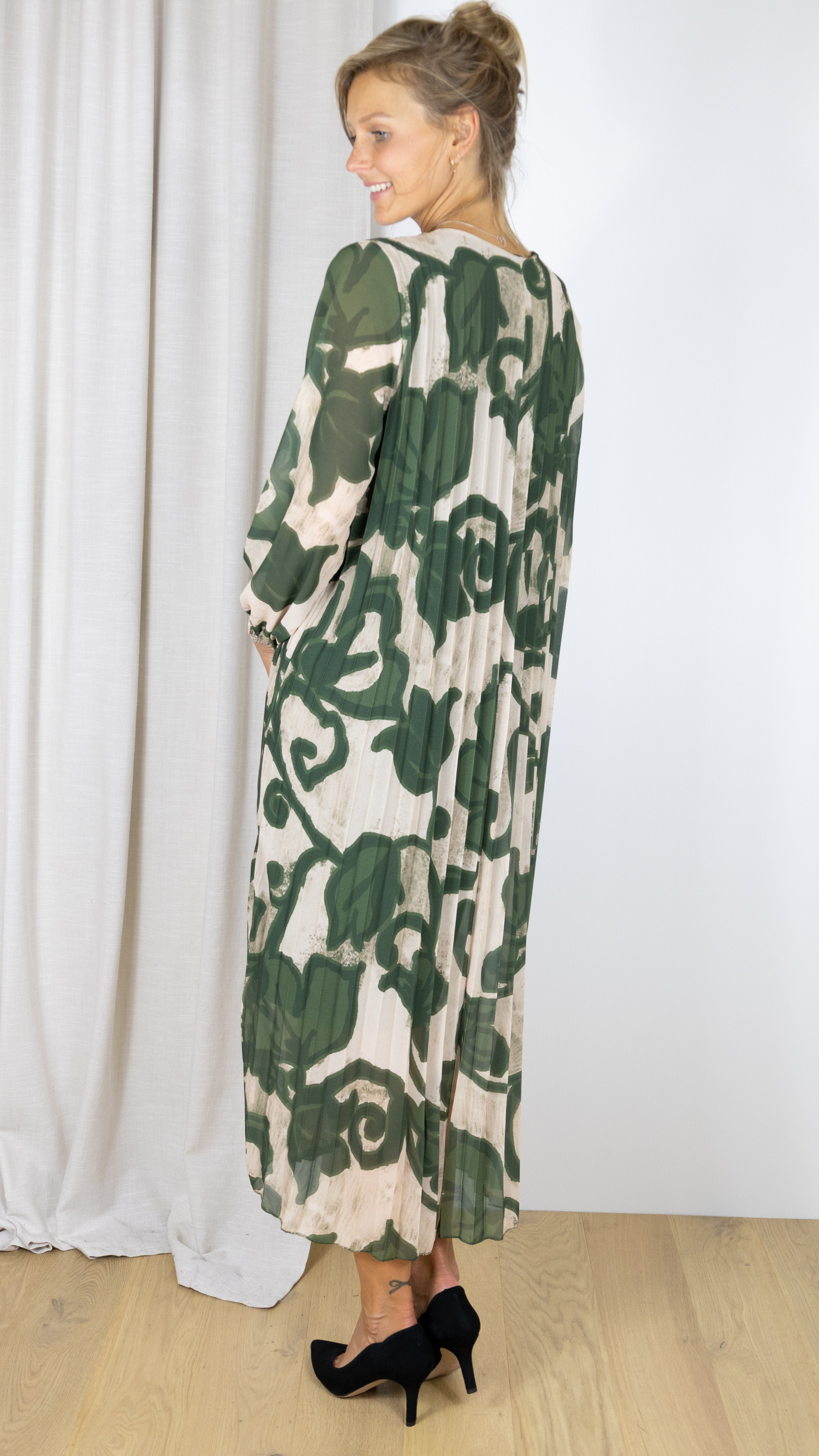 robe longue imprimée Vous 262 kaki beige