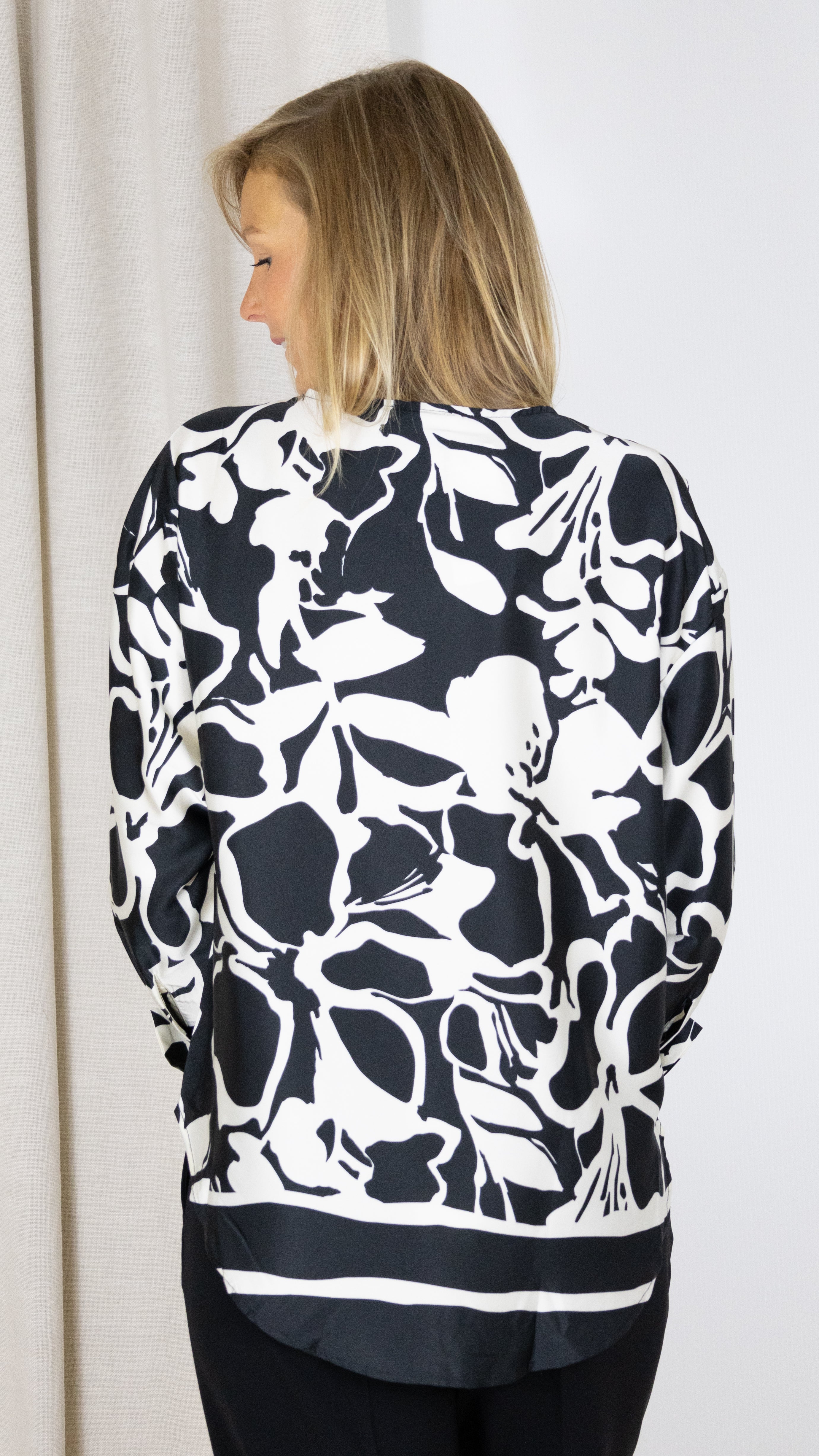 TUNIQUE IMPRIMEE SATINEE UNIKA 5713 NOIR BLANC